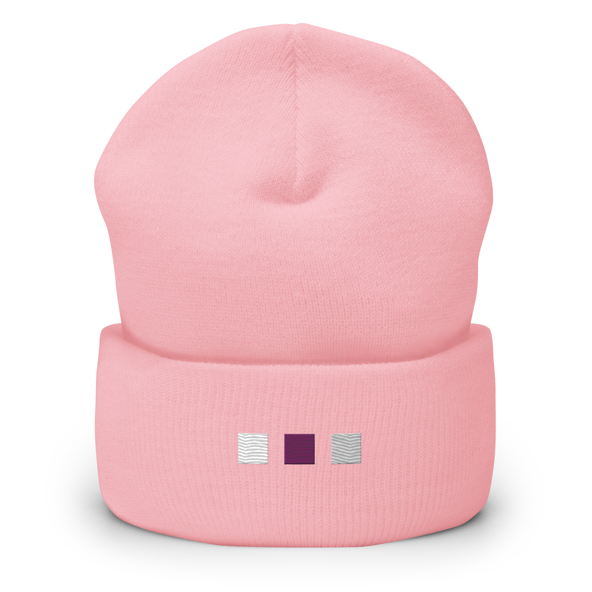 Embroidered Demisexual Beanie: Pride Flag Horizontal Square Design