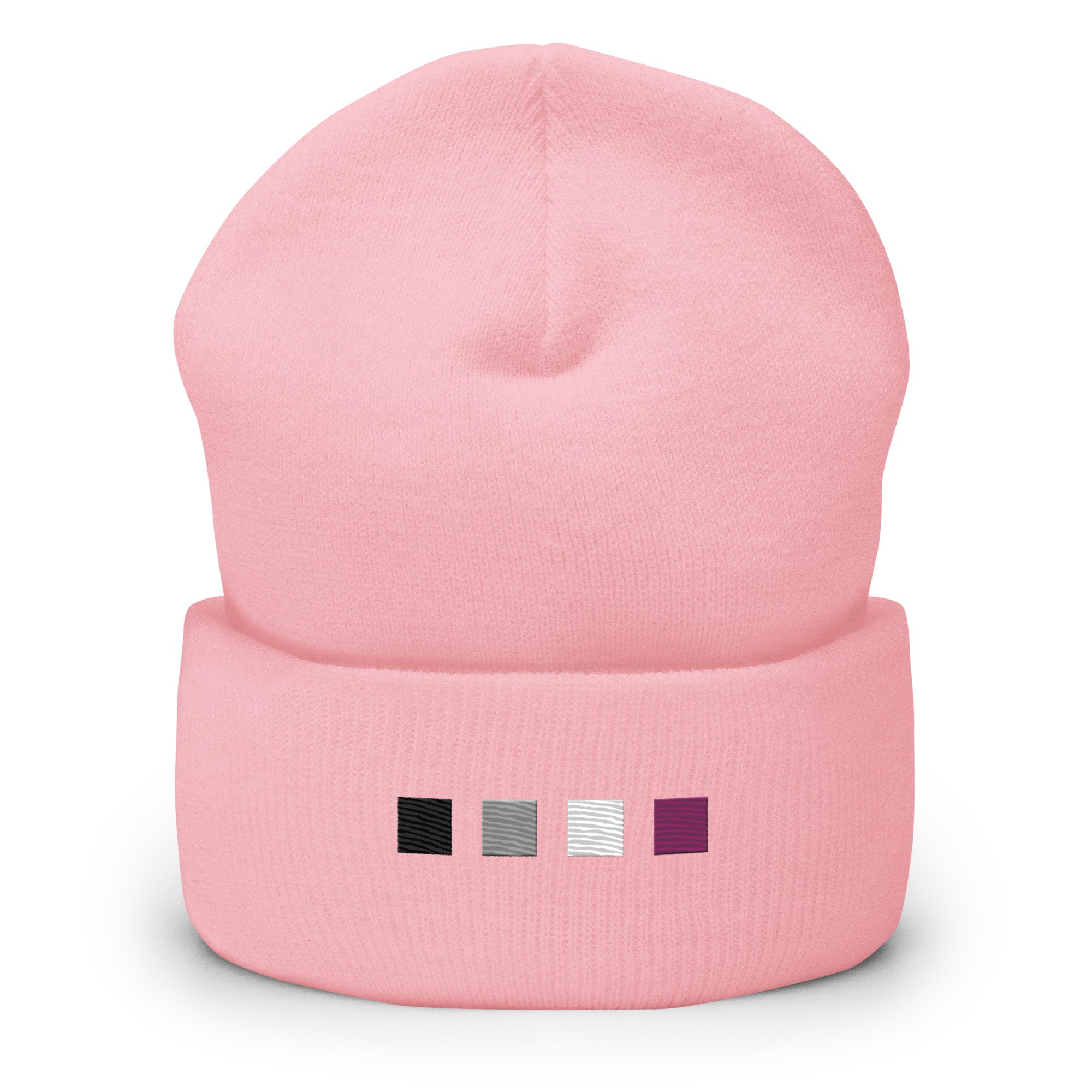Embroidered Asexual Beanie: Pride Flag Horizontal Square Design