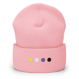 Embroidered Nonbinary Beanie: Pride Flag Horizontal Circle Design