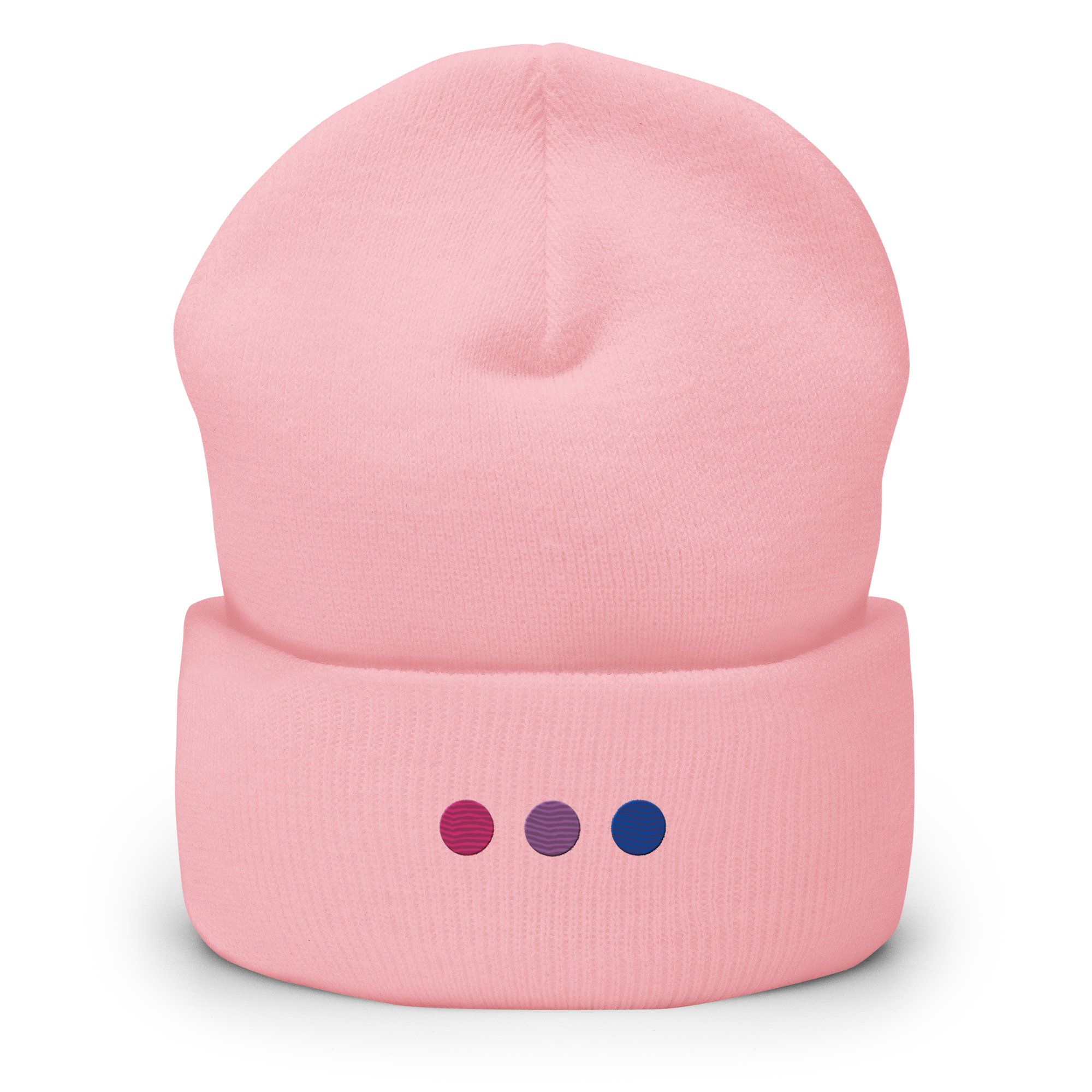 Embroidered Bisexual Beanie: Pride Flag Horizontal Circle Design