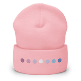 Embroidered Bigender Beanie: Pride Flag Horizontal Circle Design