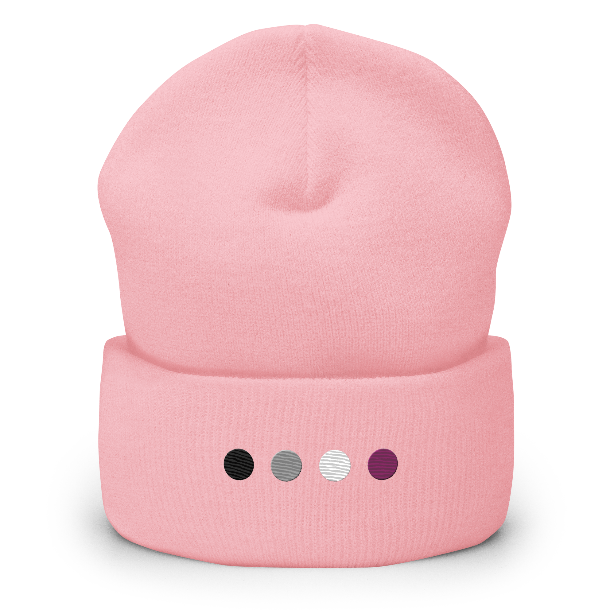 Embroidered Asexual Beanie: Pride Flag Horizontal Circle Design