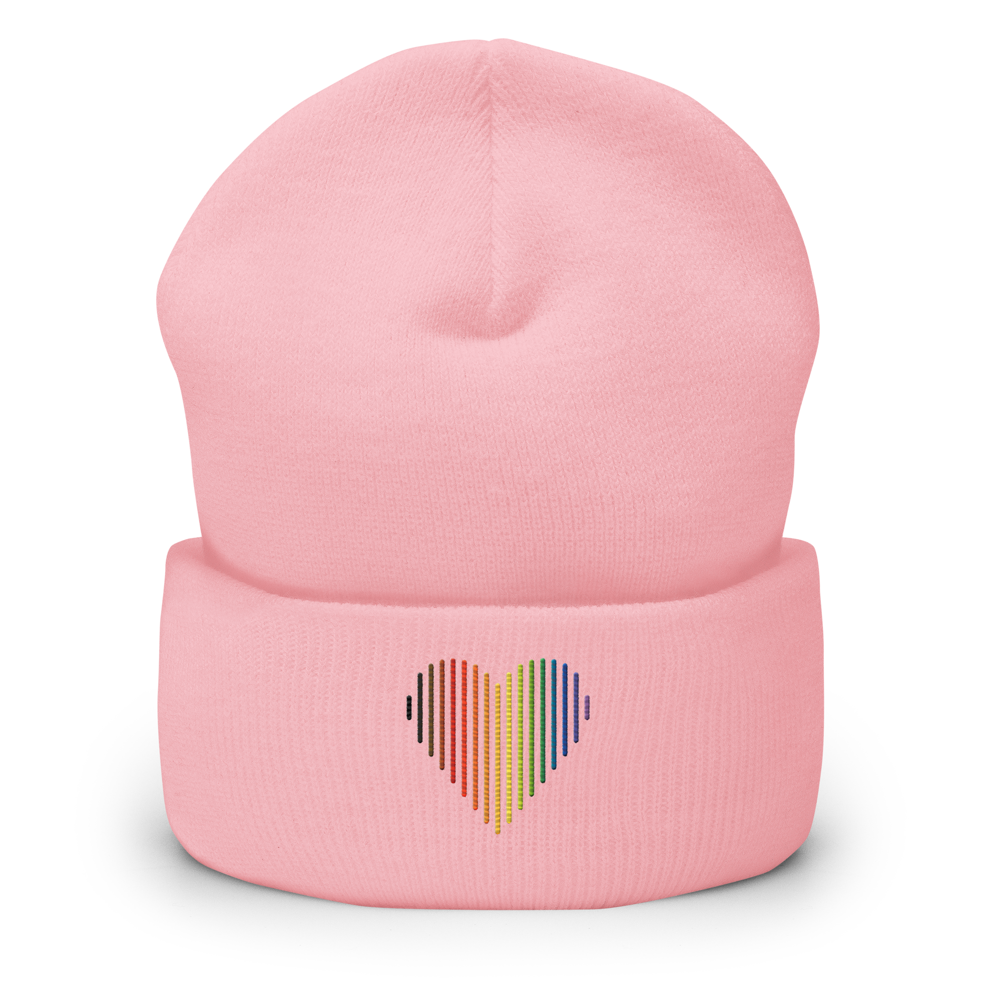 Philly Pride Heart Lines Beanie: Embroidered Pride Gradient Hat