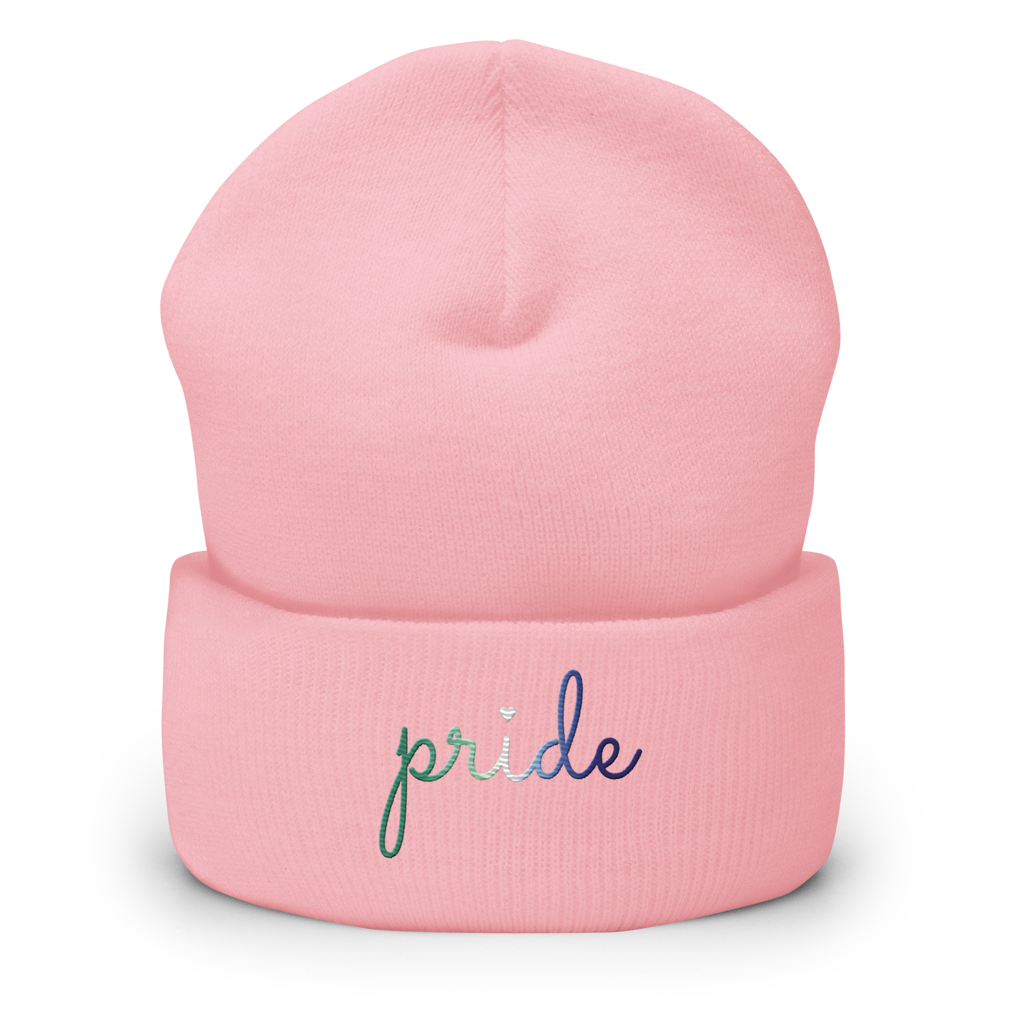 Gay Pride Beanie: Cursive 'Pride' in Gradient Colors