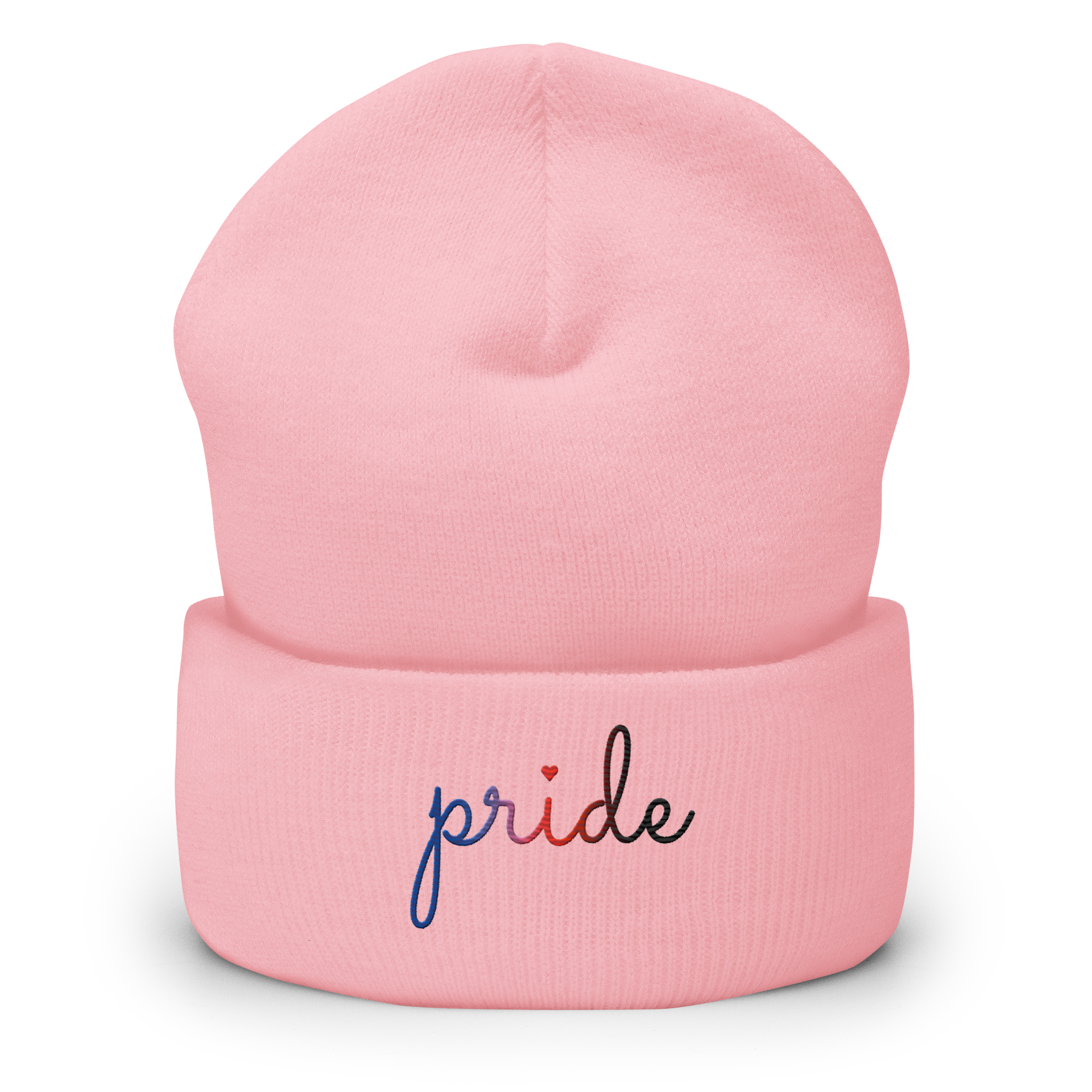 Polyamory Pride Beanie: Cursive 'Pride' in Gradient Colors