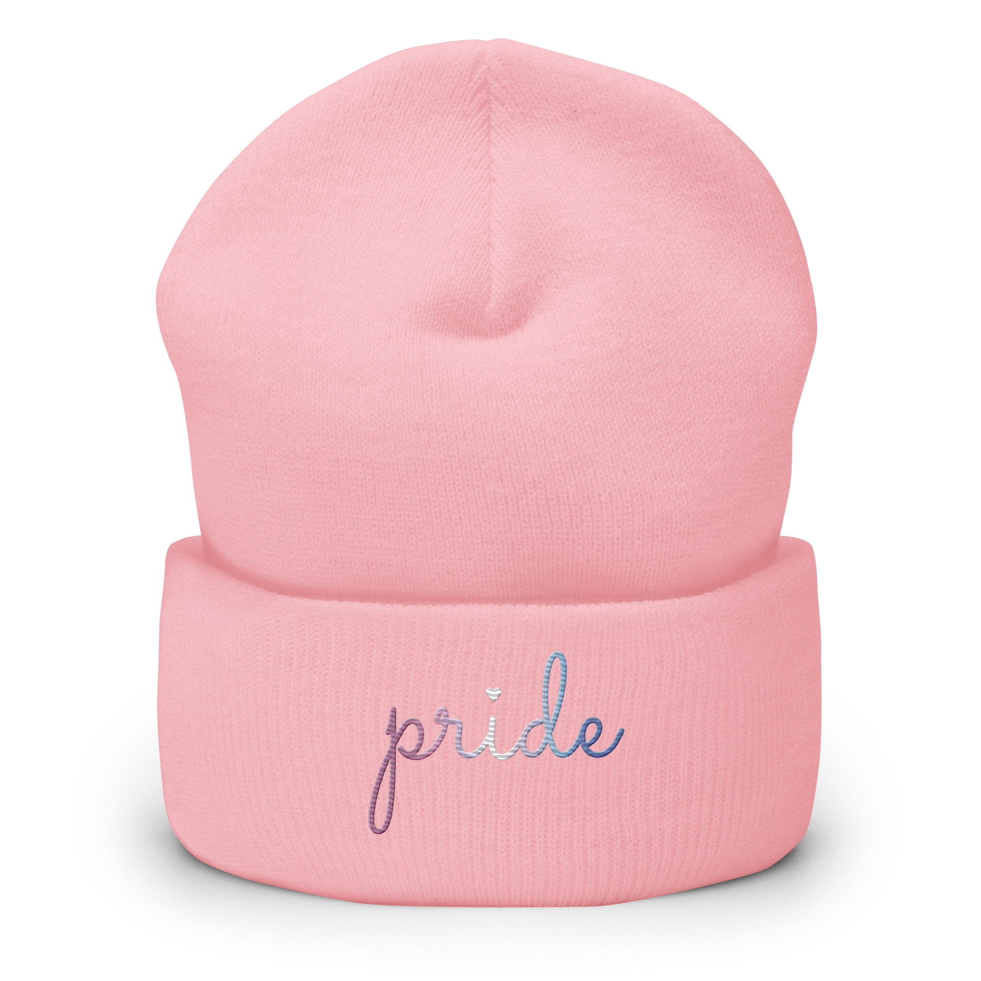 Bigender Pride Beanie: Cursive 'Pride' in Gradient Colors