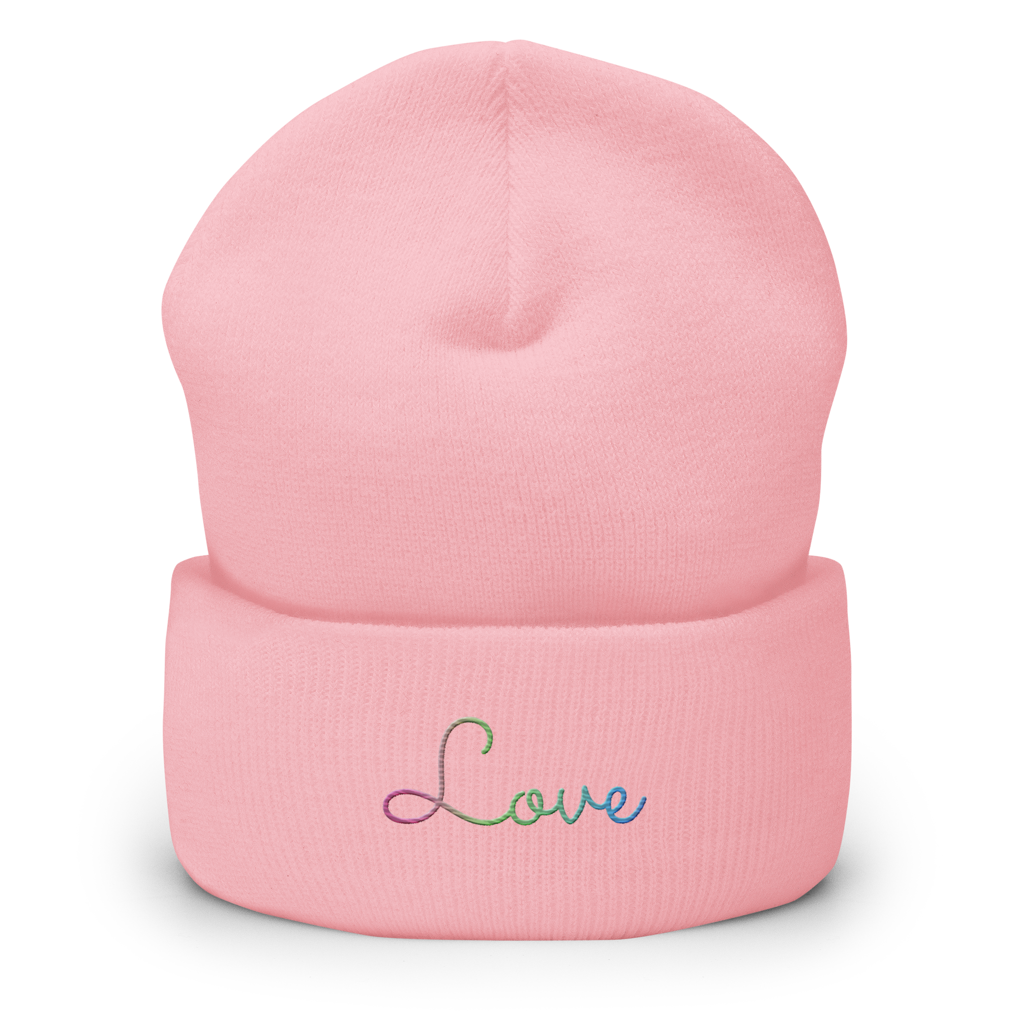 Polysexual Love Script Beanie: Ellegantly Embroidered Pride Hat