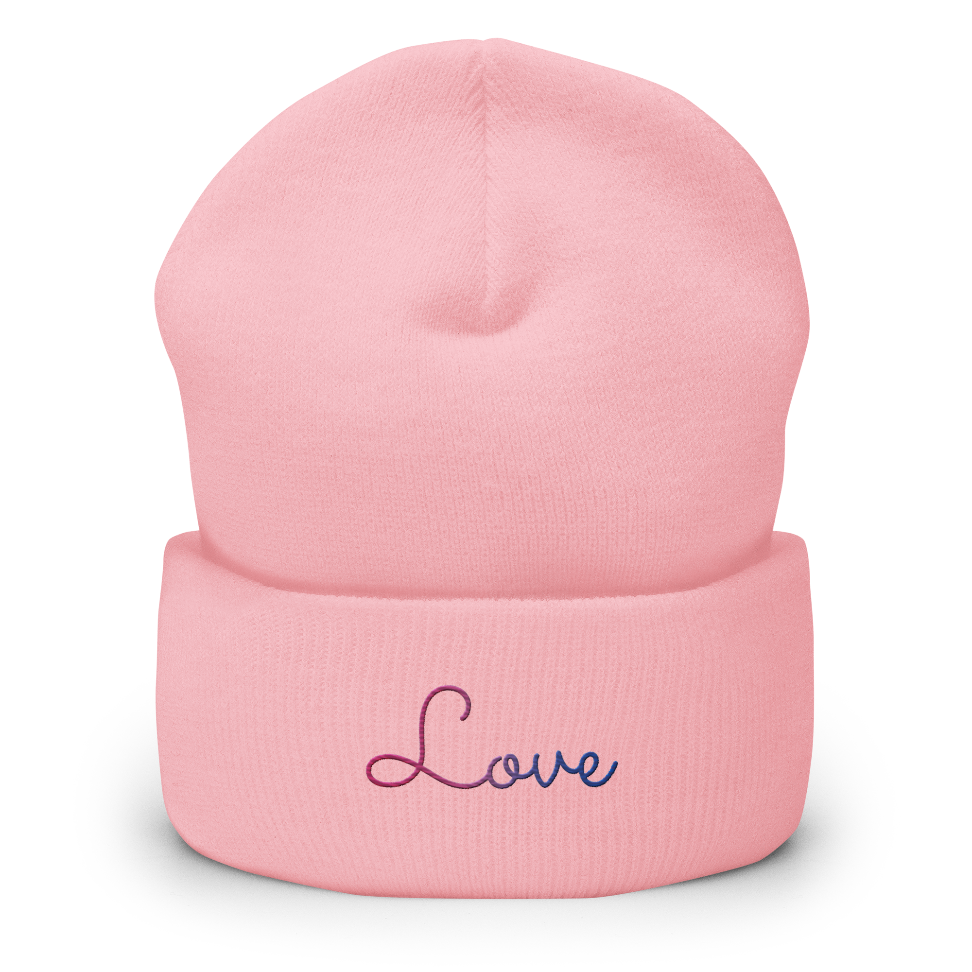 Bisexual Love Script Beanie: Ellegantly Embroidered Pride Hat