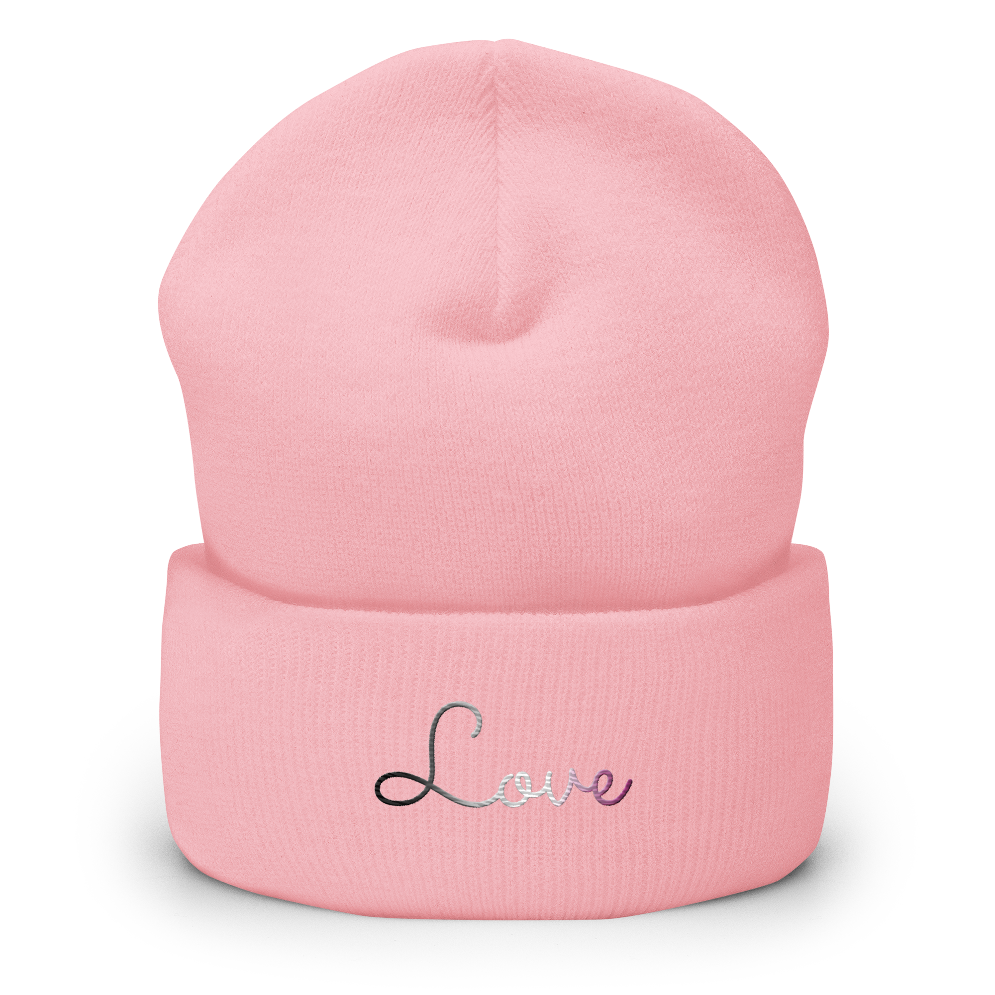 Asexual Love Script Beanie: Ellegantly Embroidered Pride Hat