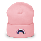 Embroidered Genderfluid Rainbow Beanie: Pride Flag LGBTQ+ Design