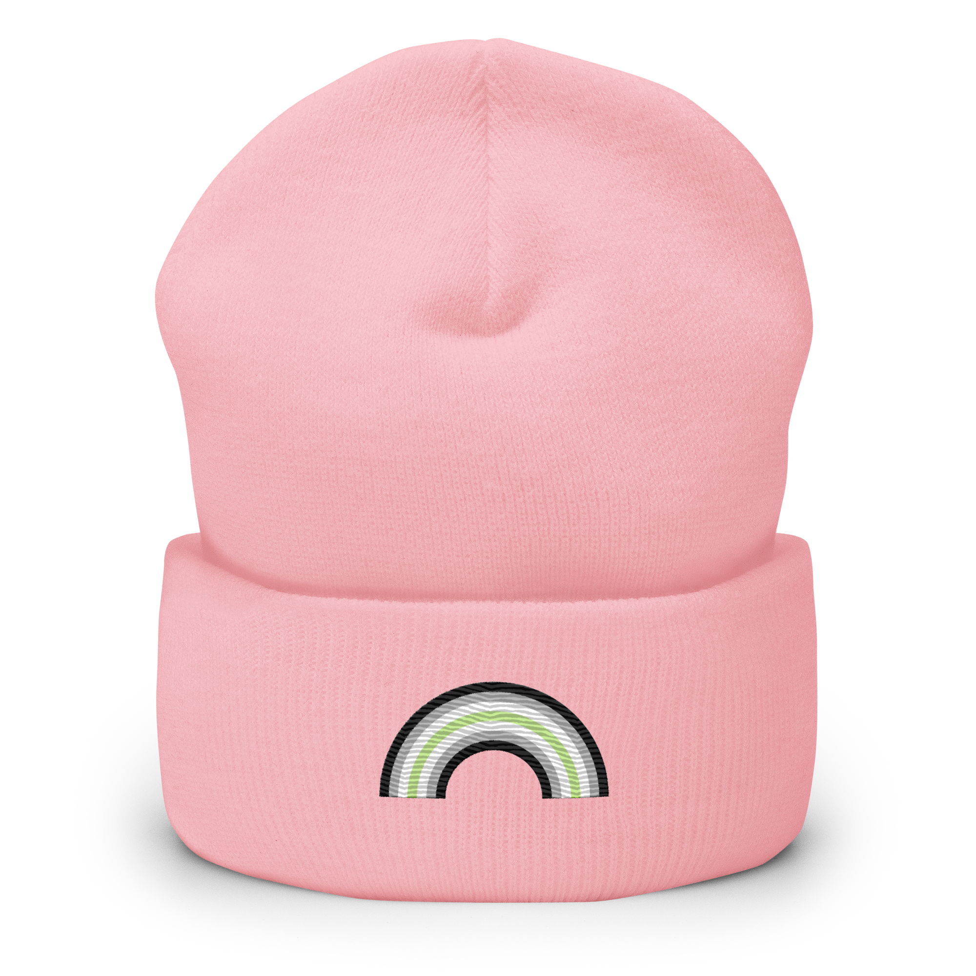 Embroidered Agender Rainbow Beanie: Pride Flag LGBTQ+ Design