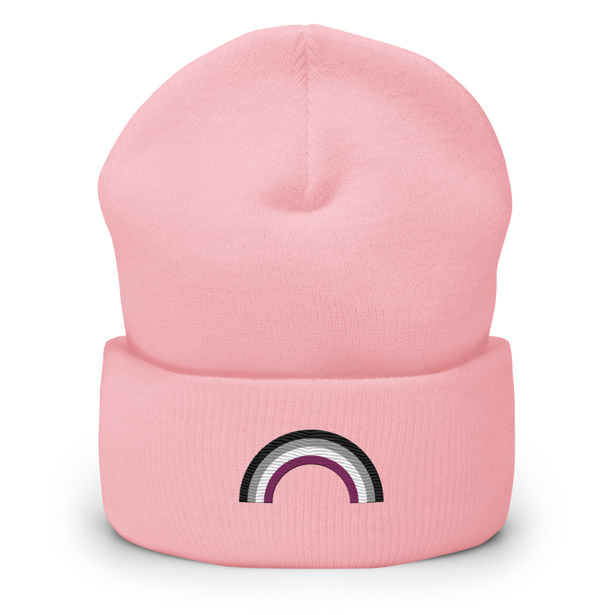 Embroidered Asexual Rainbow Beanie: Pride Flag LGBTQ+ Design