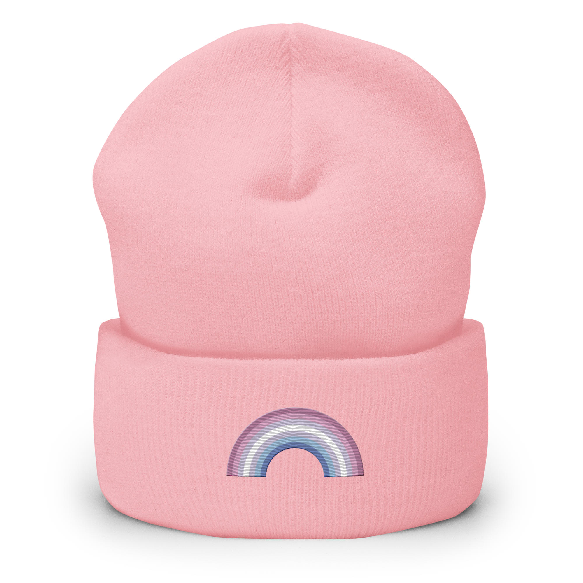 Embroidered Bigender Rainbow Beanie: Pride Flag LGBTQ+ Design