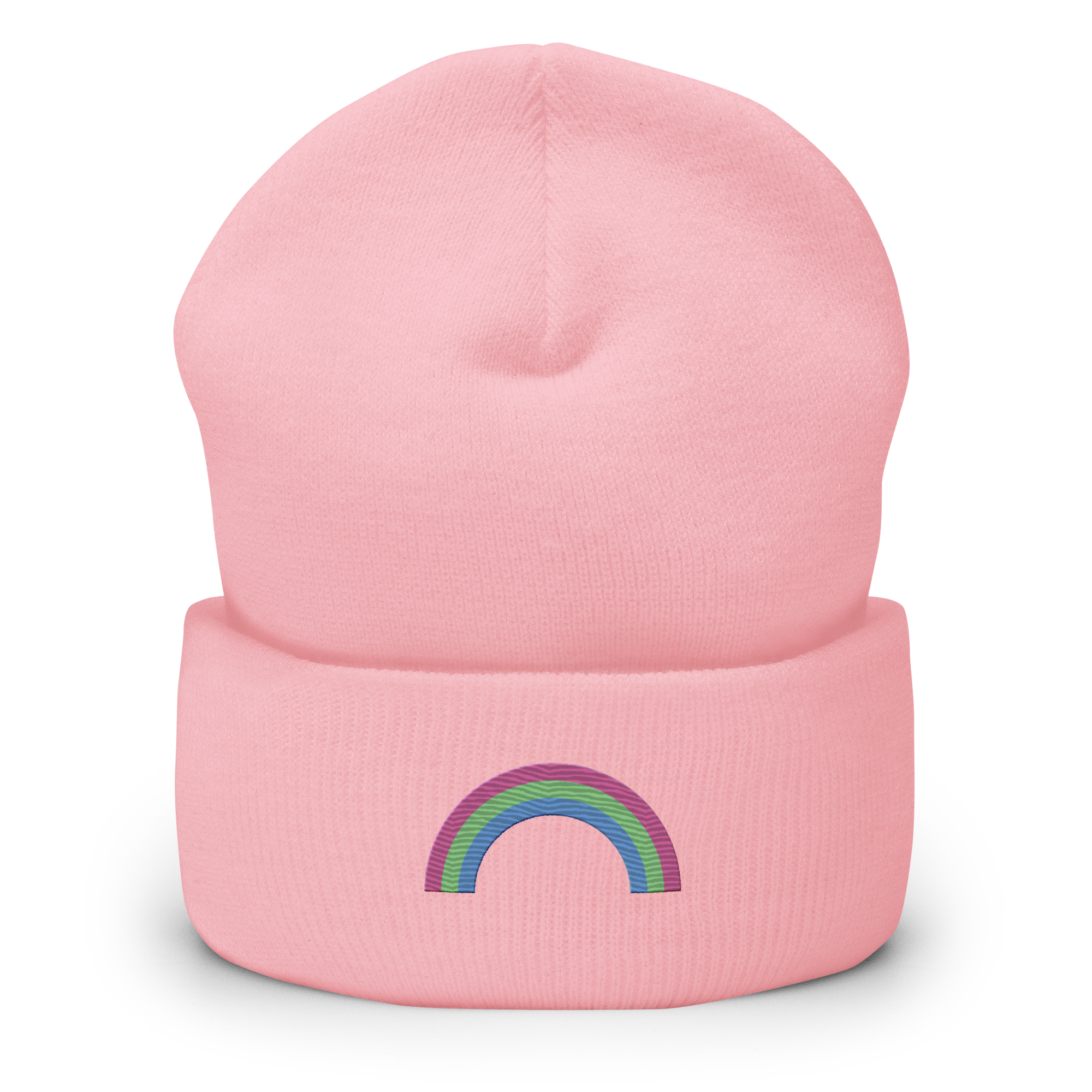 Embroidered Polysexual Rainbow Beanie: Pride Flag LGBTQ+ Design
