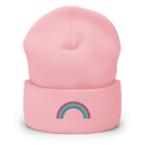 Embroidered Polysexual Rainbow Beanie: Pride Flag LGBTQ+ Design