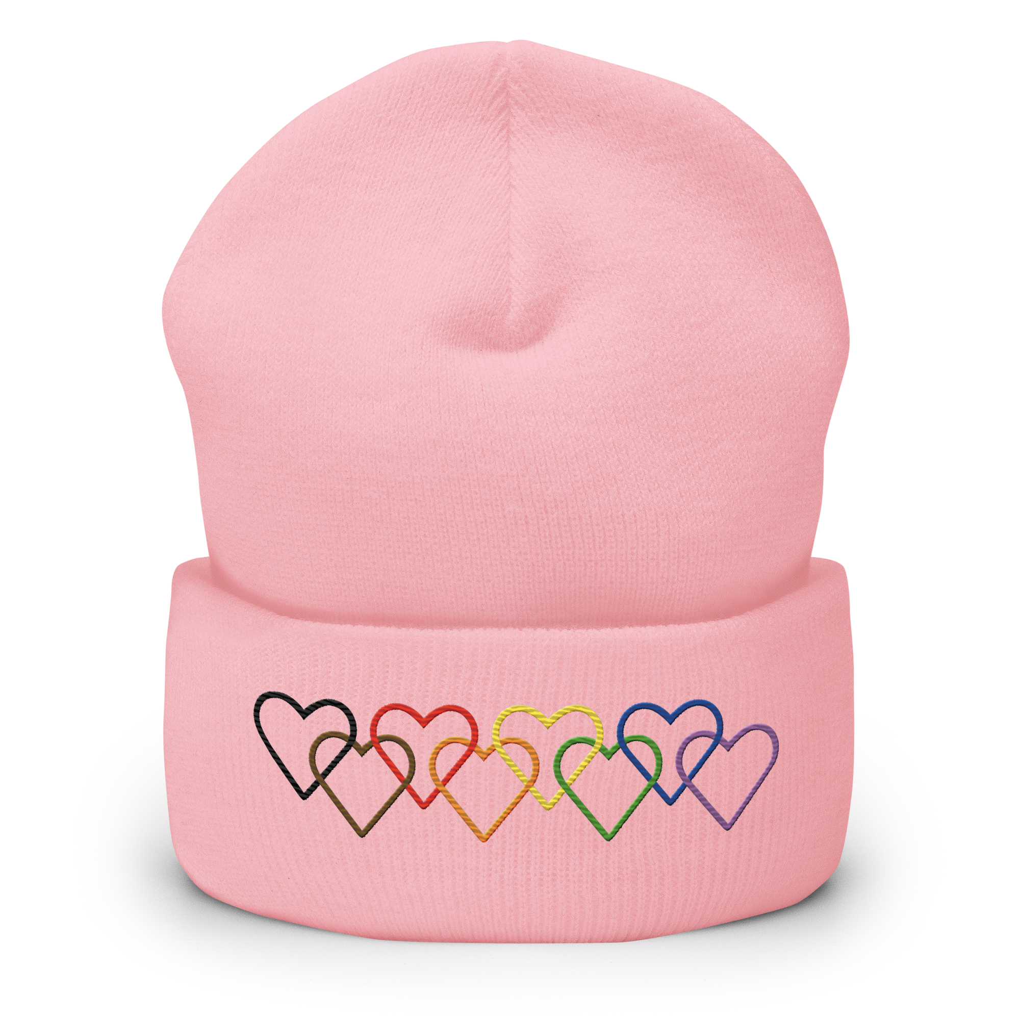 Philly Pride Beanie: Interlaced Heart Outlines Embroidered Hat