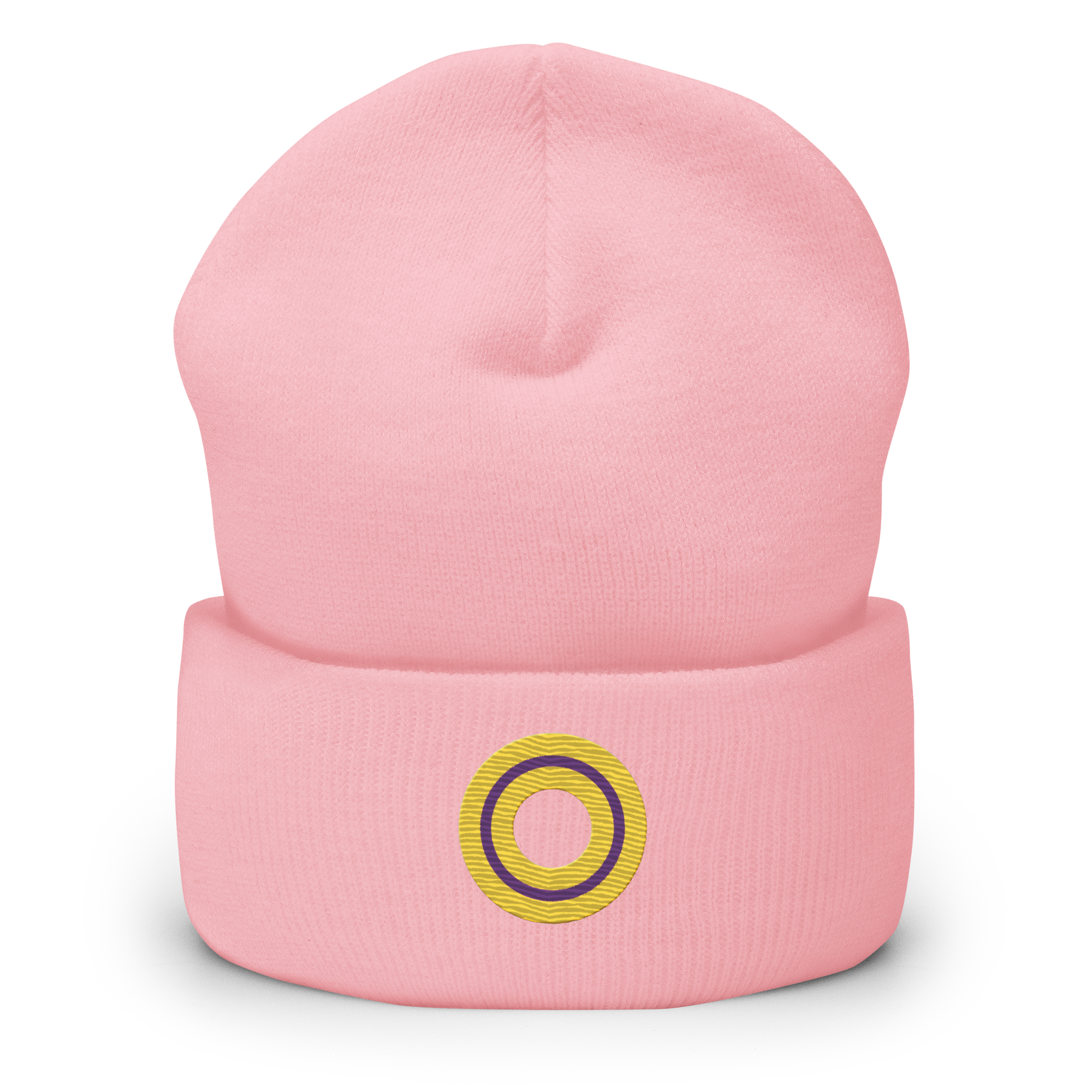 Embroidered Beanie: Intersex Pride Ring Emblem Design