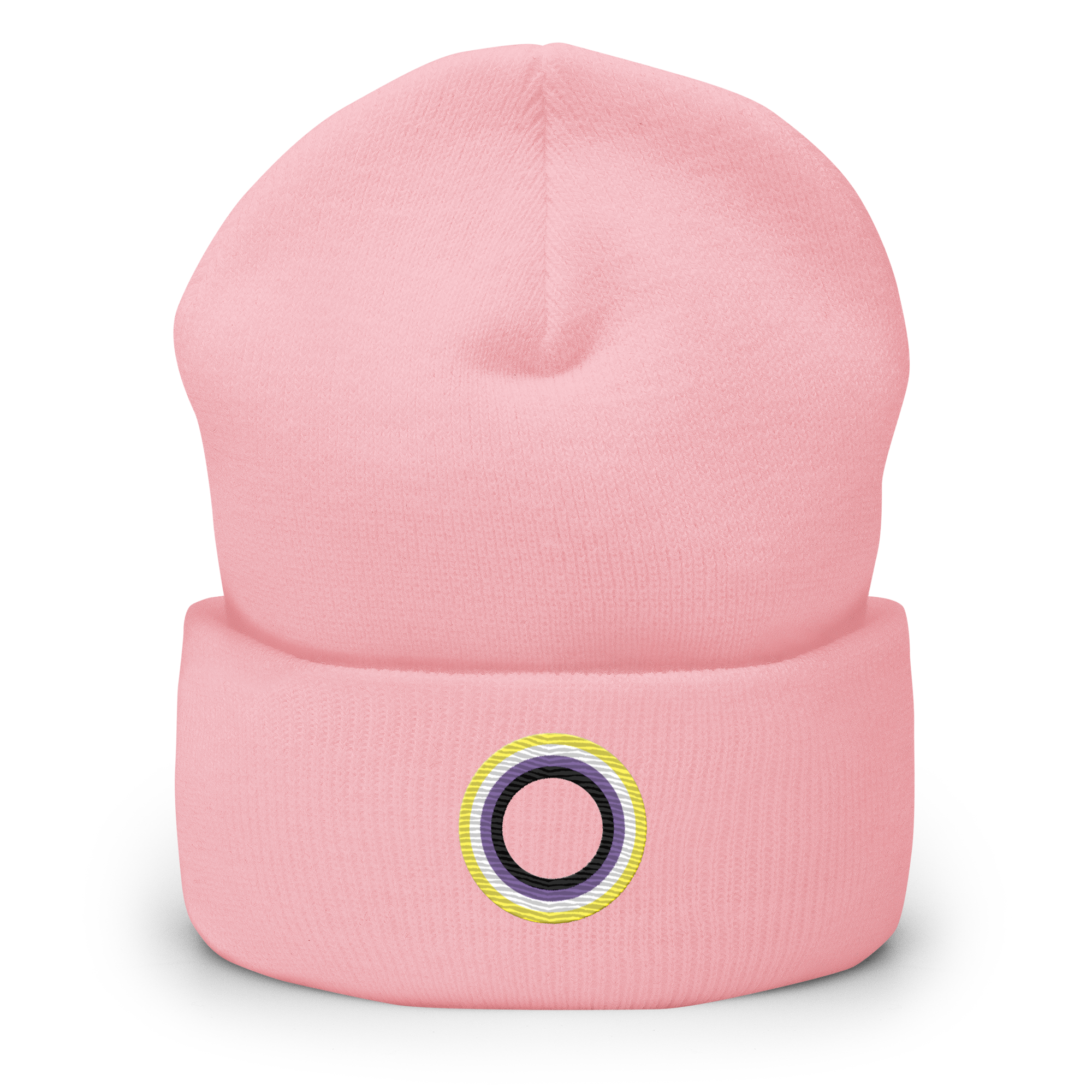Embroidered Beanie: Nonbinary Pride Ring Emblem Design
