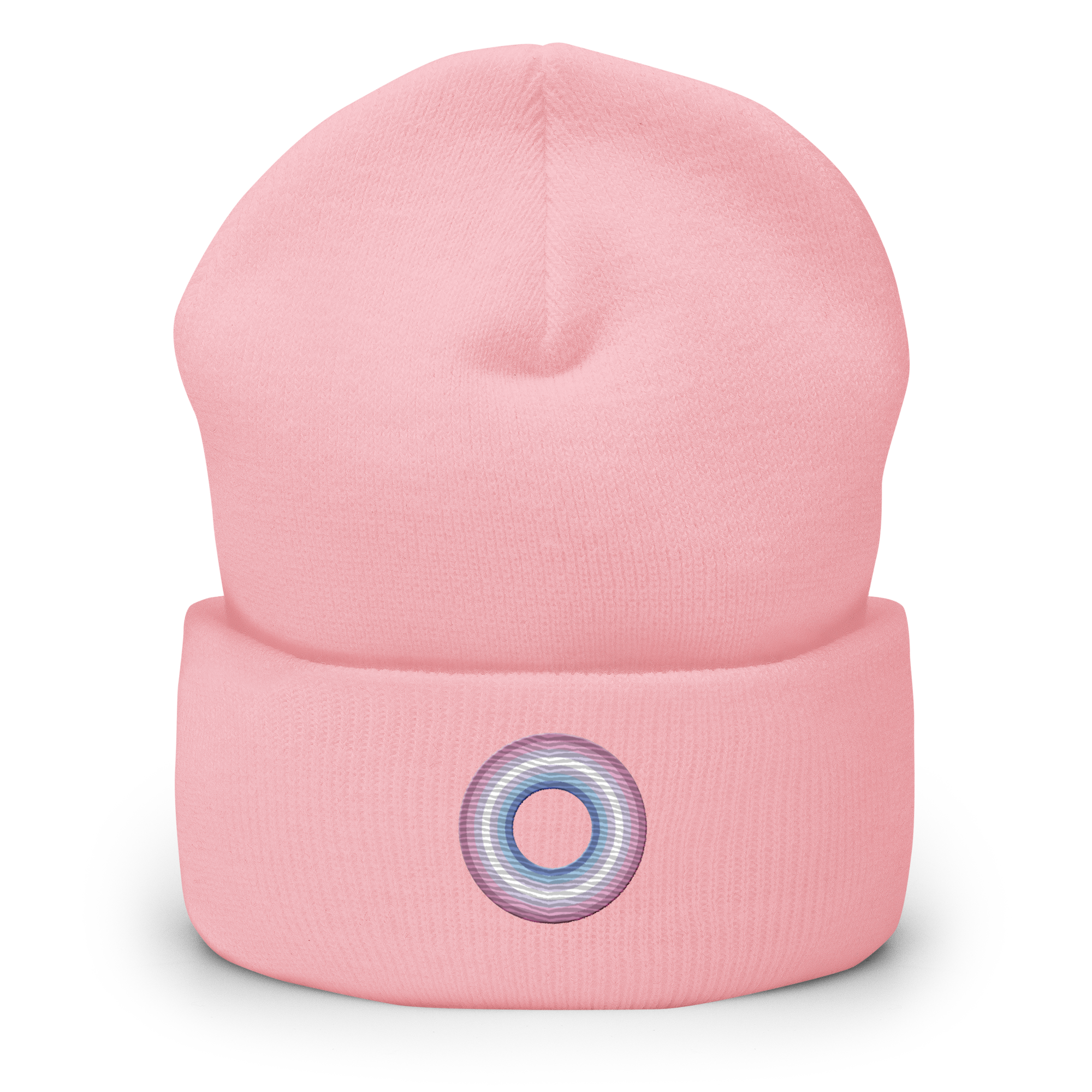 Embroidered Beanie: Bigender Pride Ring Emblem Design