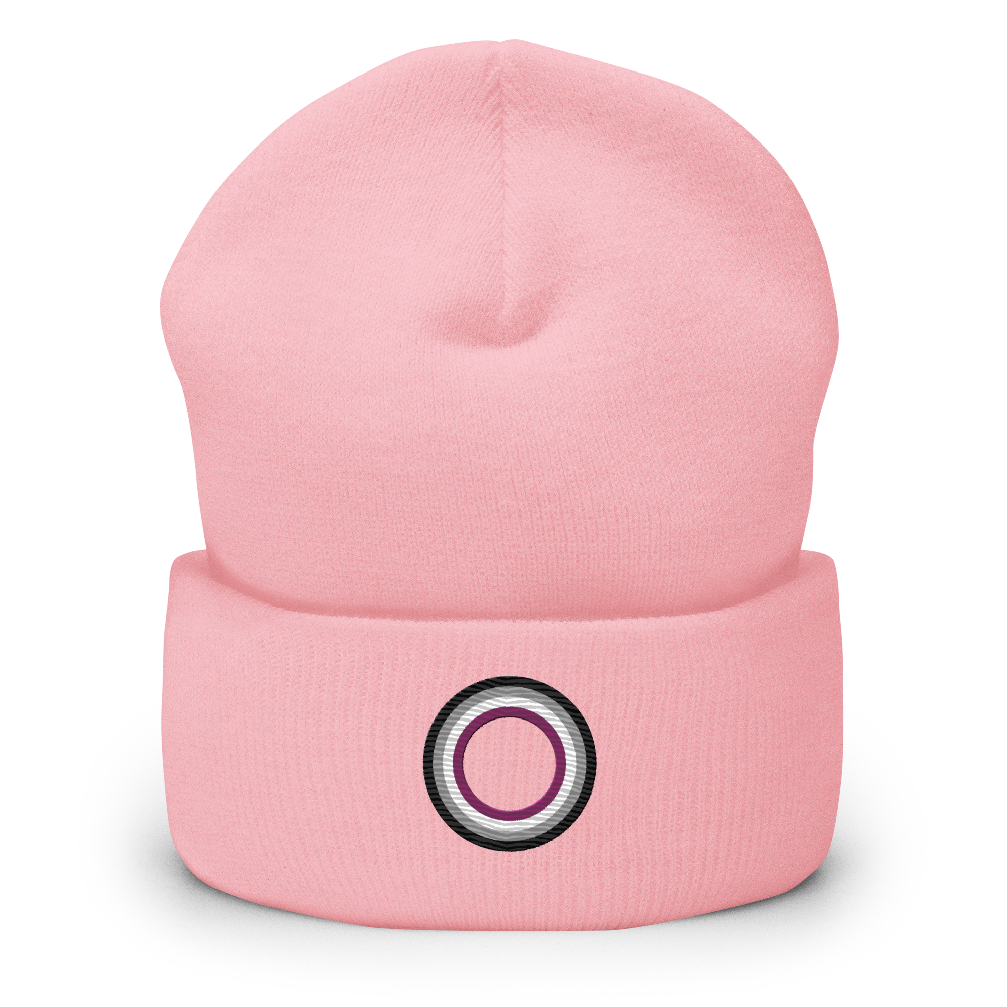 Embroidered Beanie: Asexual Pride Ring Emblem Design
