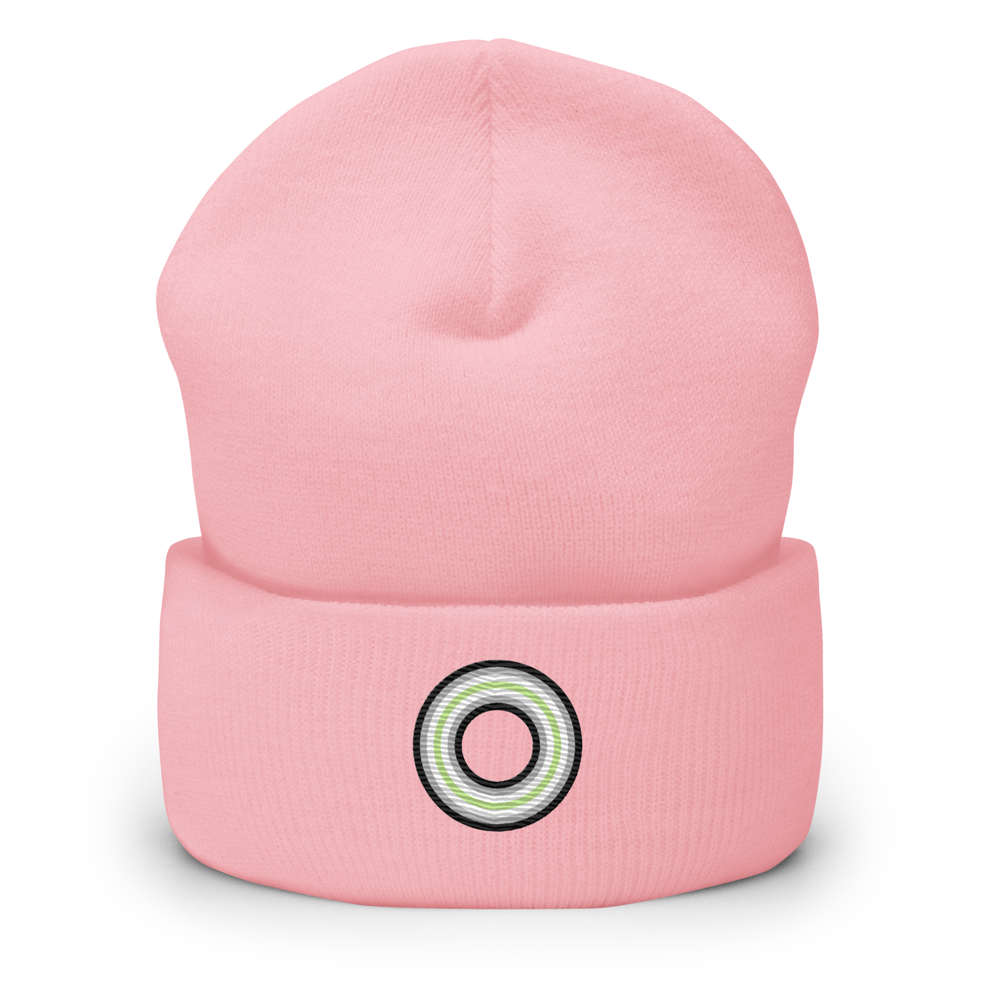 Embroidered Beanie: Agender Pride Ring Emblem Design