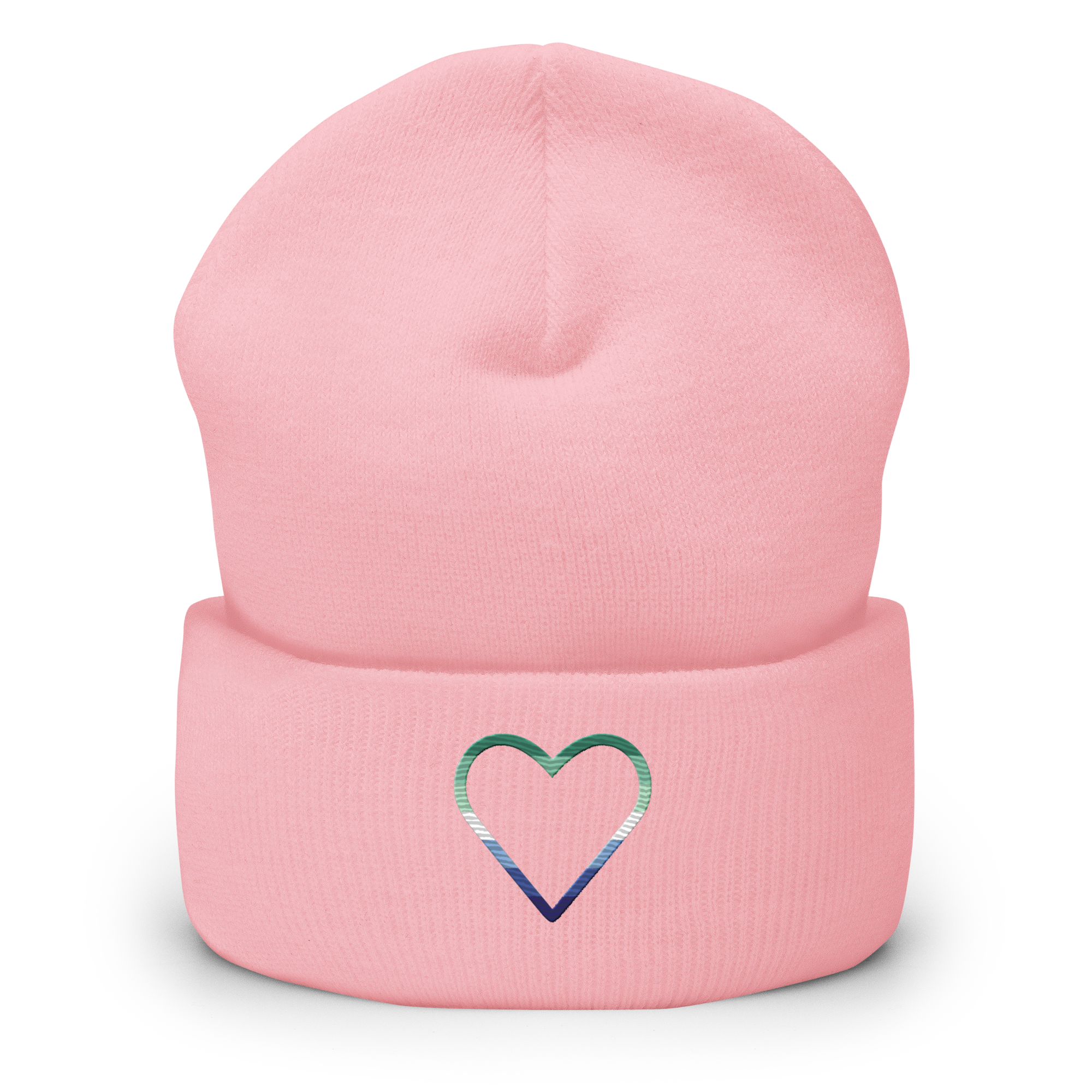 Gay Pride Heart Beanie: Embroidered Pride Hat