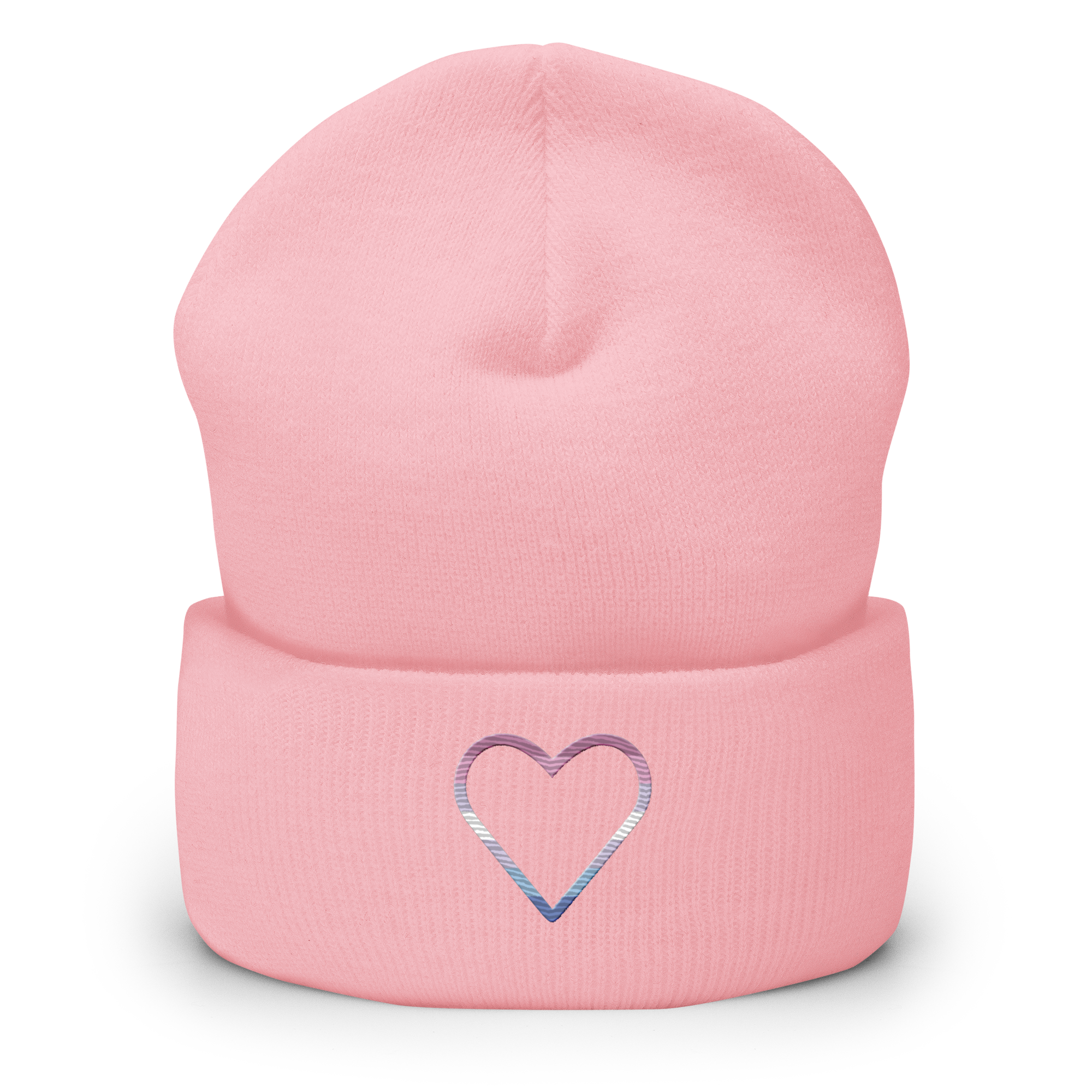 Bigender Heart Beanie: Embroidered Pride Hat