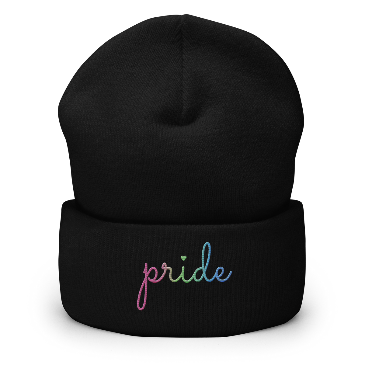 Polysexual Pride Beanie: Cursive 'Pride' in Gradient Colors