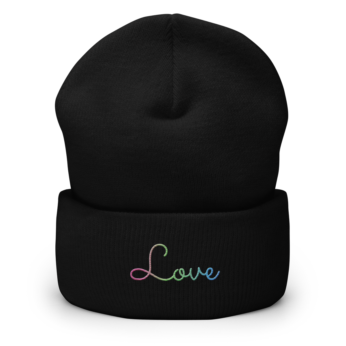 Polysexual Love Script Beanie: Ellegantly Embroidered Pride Hat