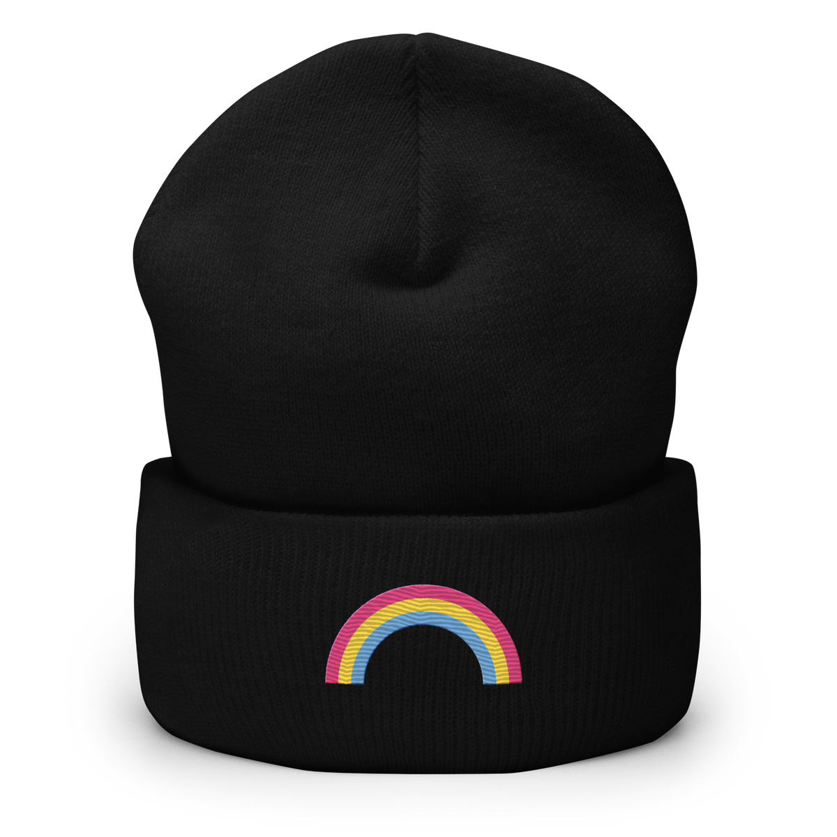 Embroidered Pansexual Rainbow Beanie: Pride Flag LGBTQ+ Design