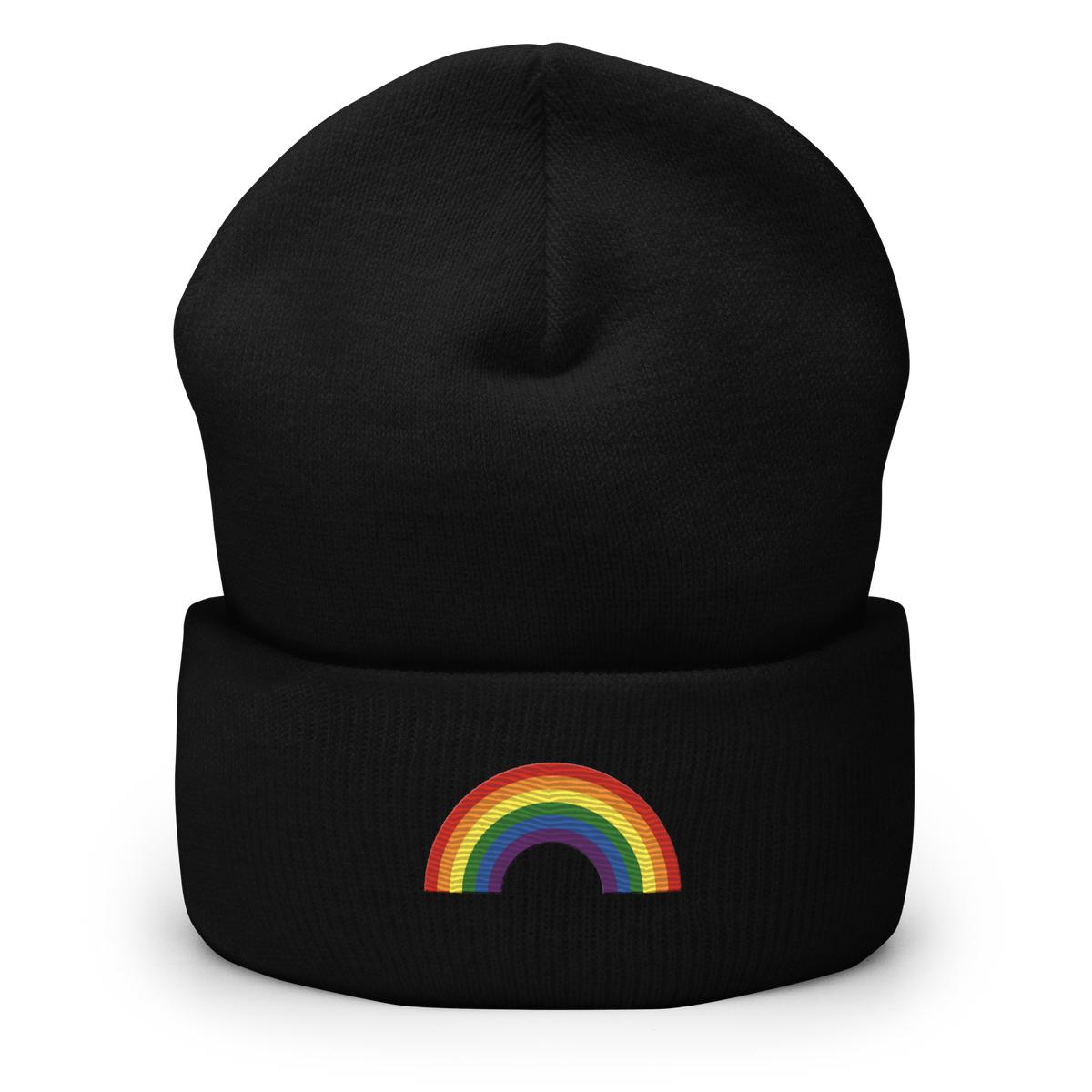 Embroidered Pride Rainbow Beanie: Pride Flag LGBTQ+ Design