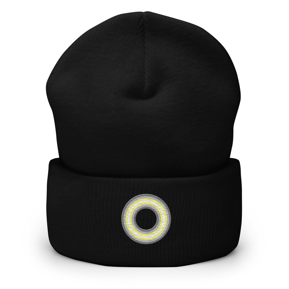 Embroidered Beanie: Demigender Pride Ring Emblem Design