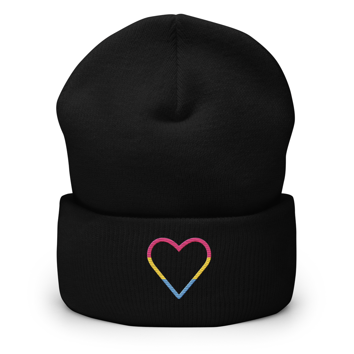 Pansexual Heart Beanie: Embroidered Pride Hat