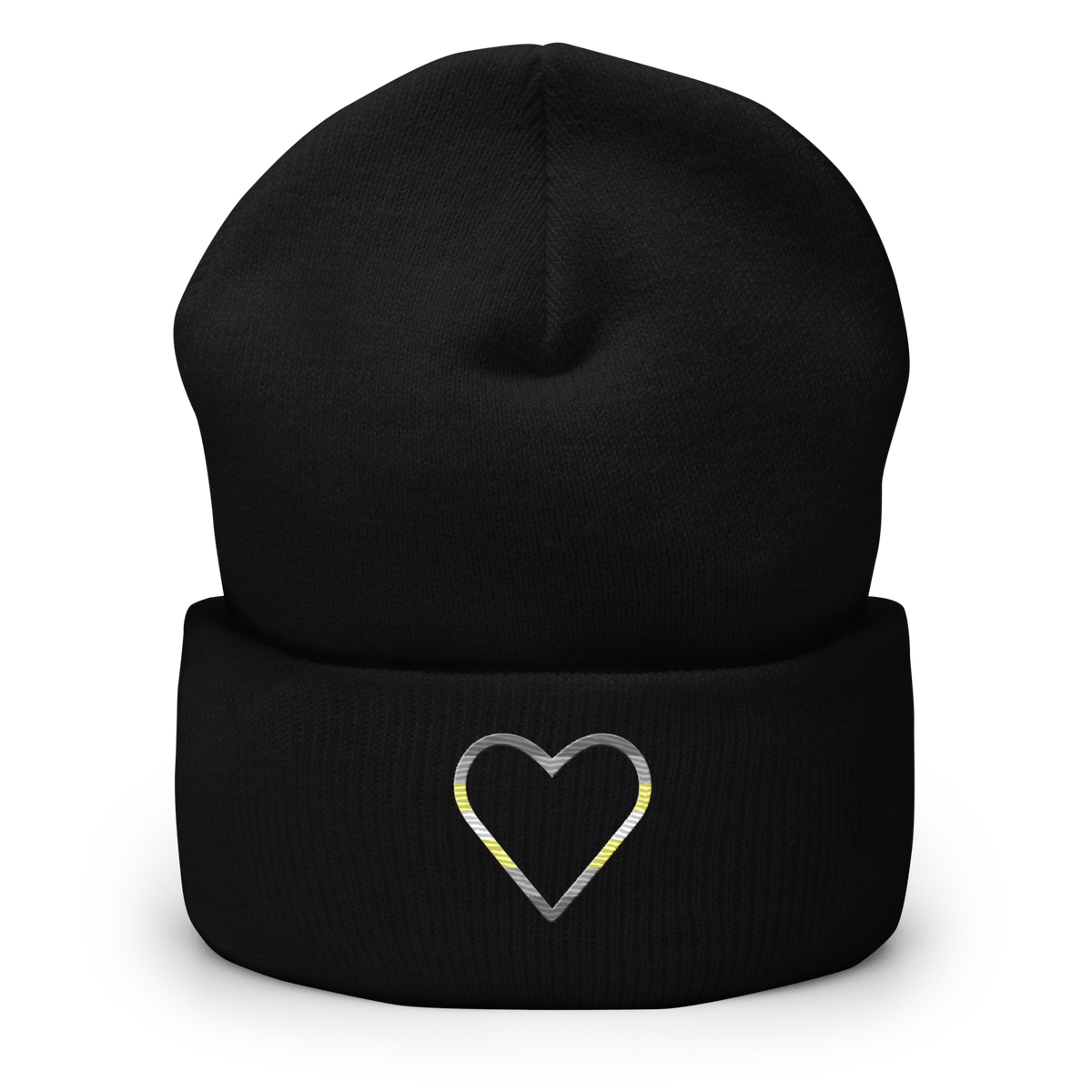 Demigender Heart Beanie: Embroidered Pride Hat