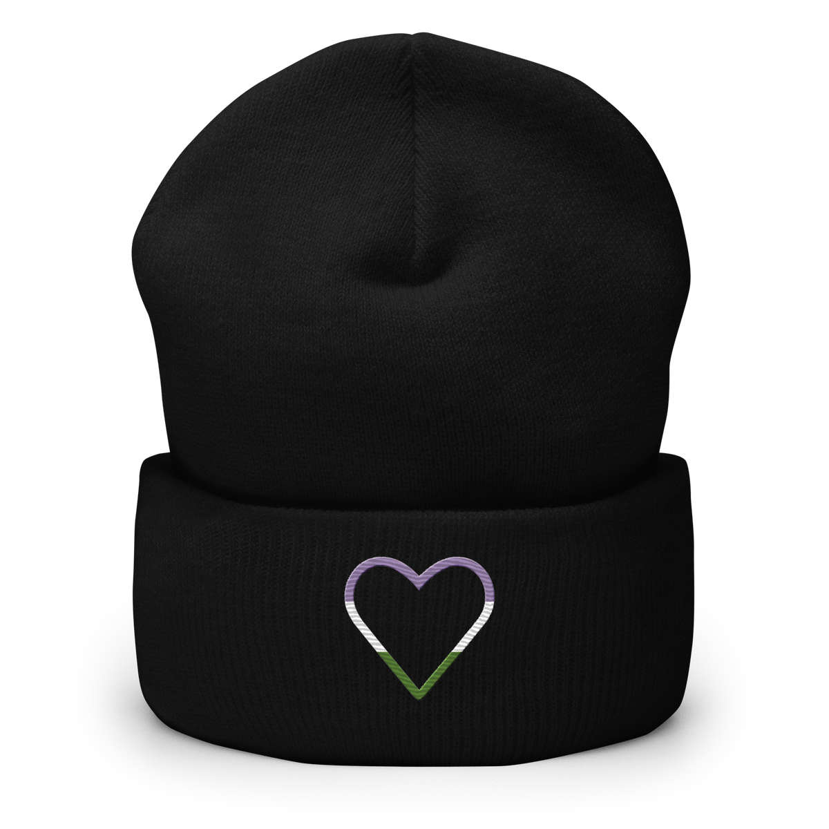 Genderqueer Heart Beanie: Embroidered Pride Hat