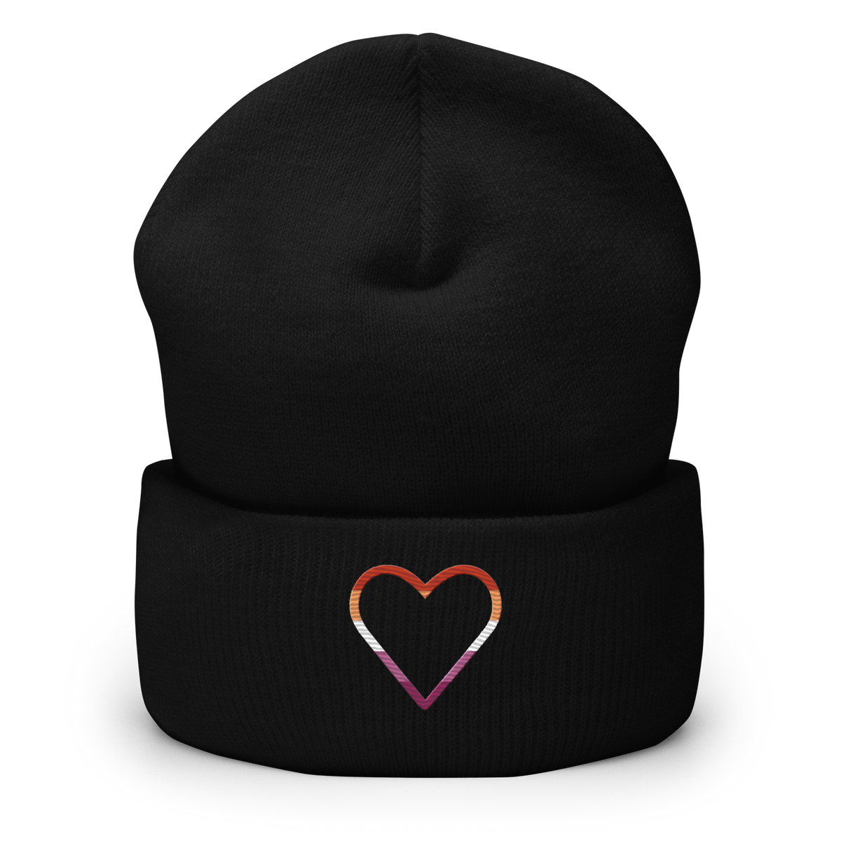 Lesbian Heart Beanie: Embroidered Pride Hat