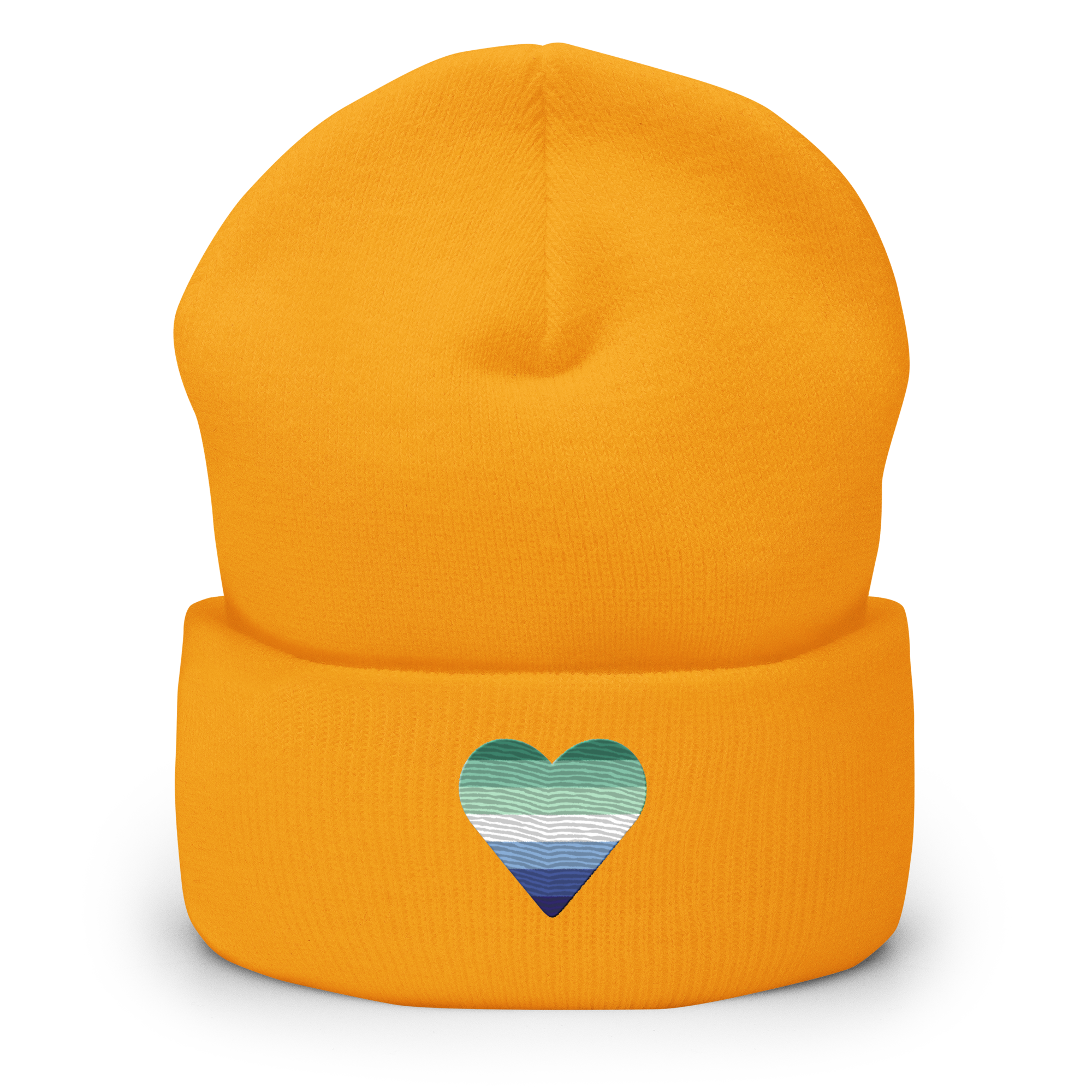 Gay Pride Flag Embroidered Heart Beanie: Celebratory LGBTQ+ Pride Design