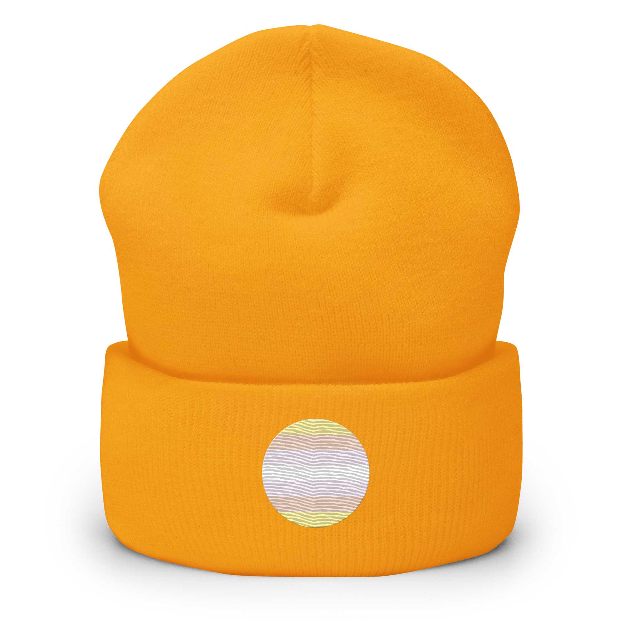 Pangender Flag Embroidered Circle Beanie: Celebratory LGBTQ+ Pride Design
