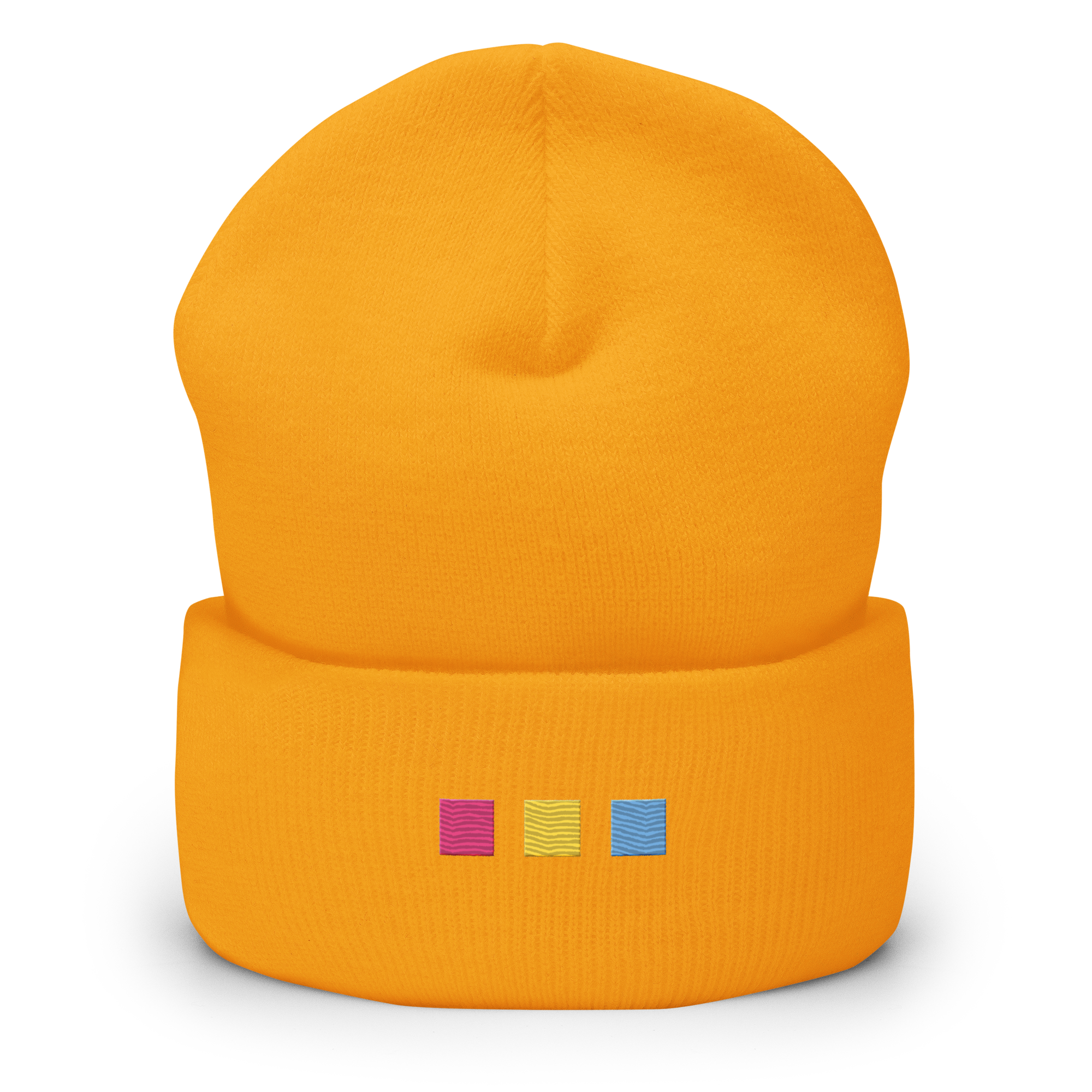 Embroidered Pansexual Beanie: Pride Flag Horizontal Square Design
