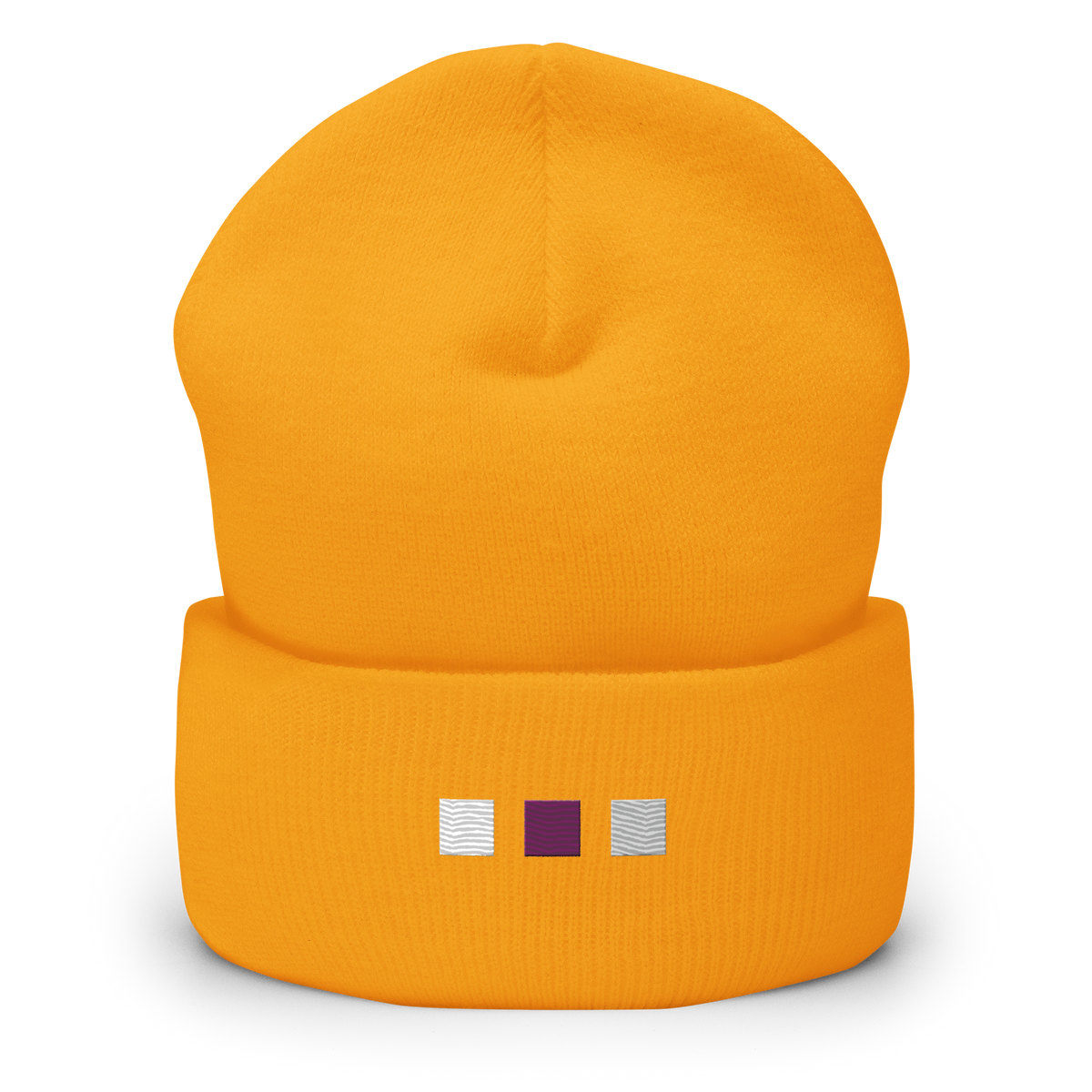 Embroidered Demisexual Beanie: Pride Flag Horizontal Square Design