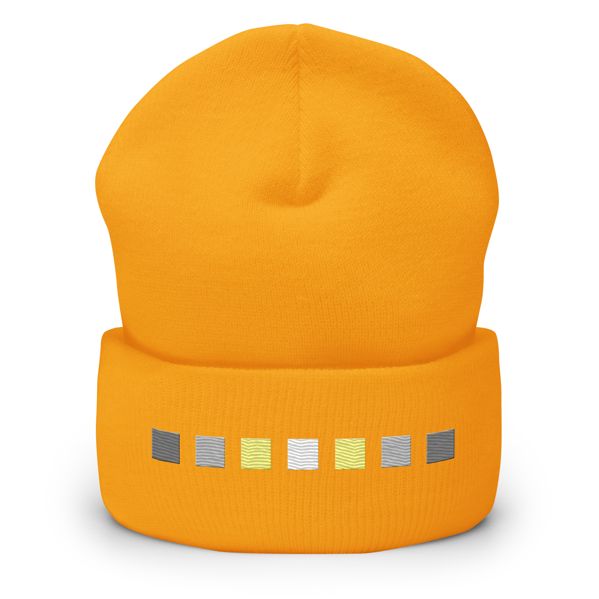 Embroidered Demigender Beanie: Pride Flag Horizontal Square Design