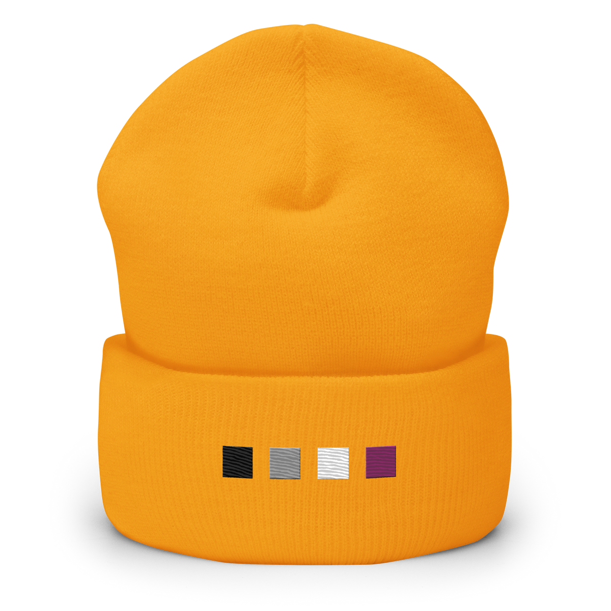Embroidered Asexual Beanie: Pride Flag Horizontal Square Design