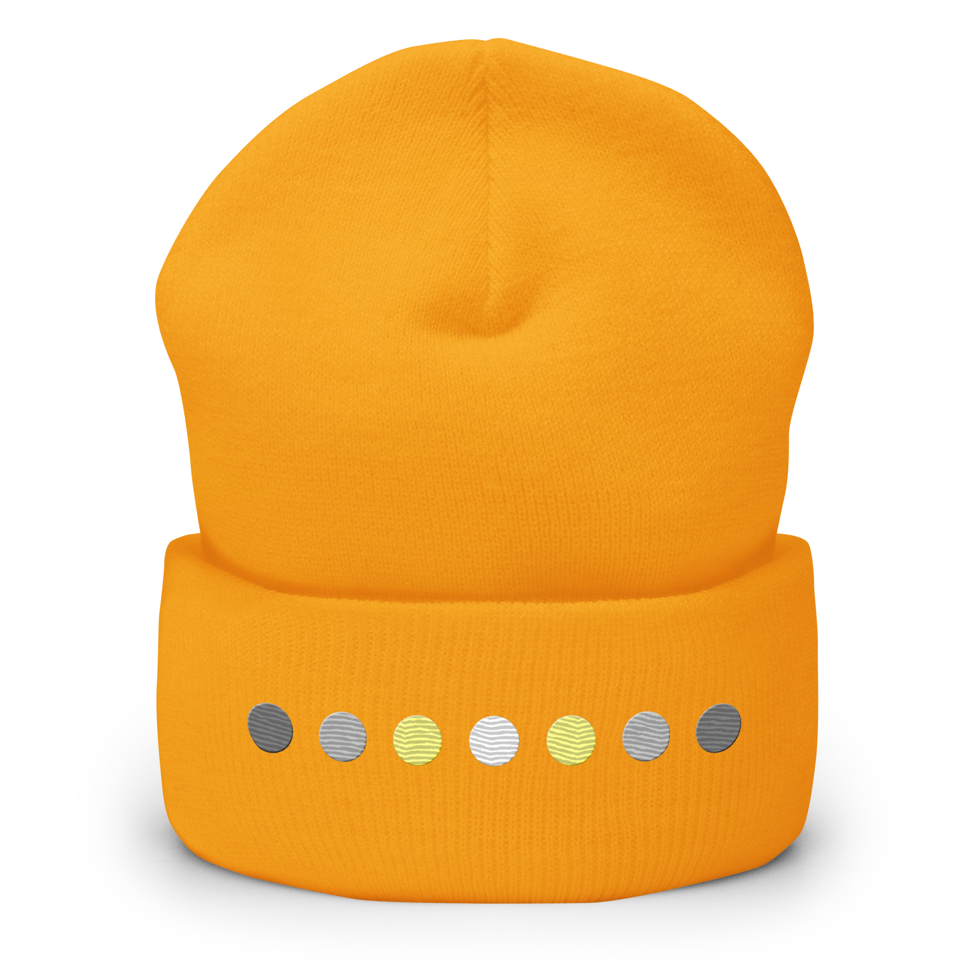 Embroidered Demigender Beanie: Pride Flag Horizontal Circle Design