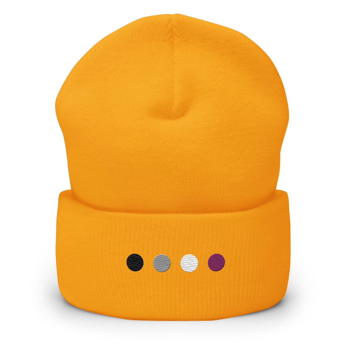 Embroidered Asexual Beanie: Pride Flag Horizontal Circle Design