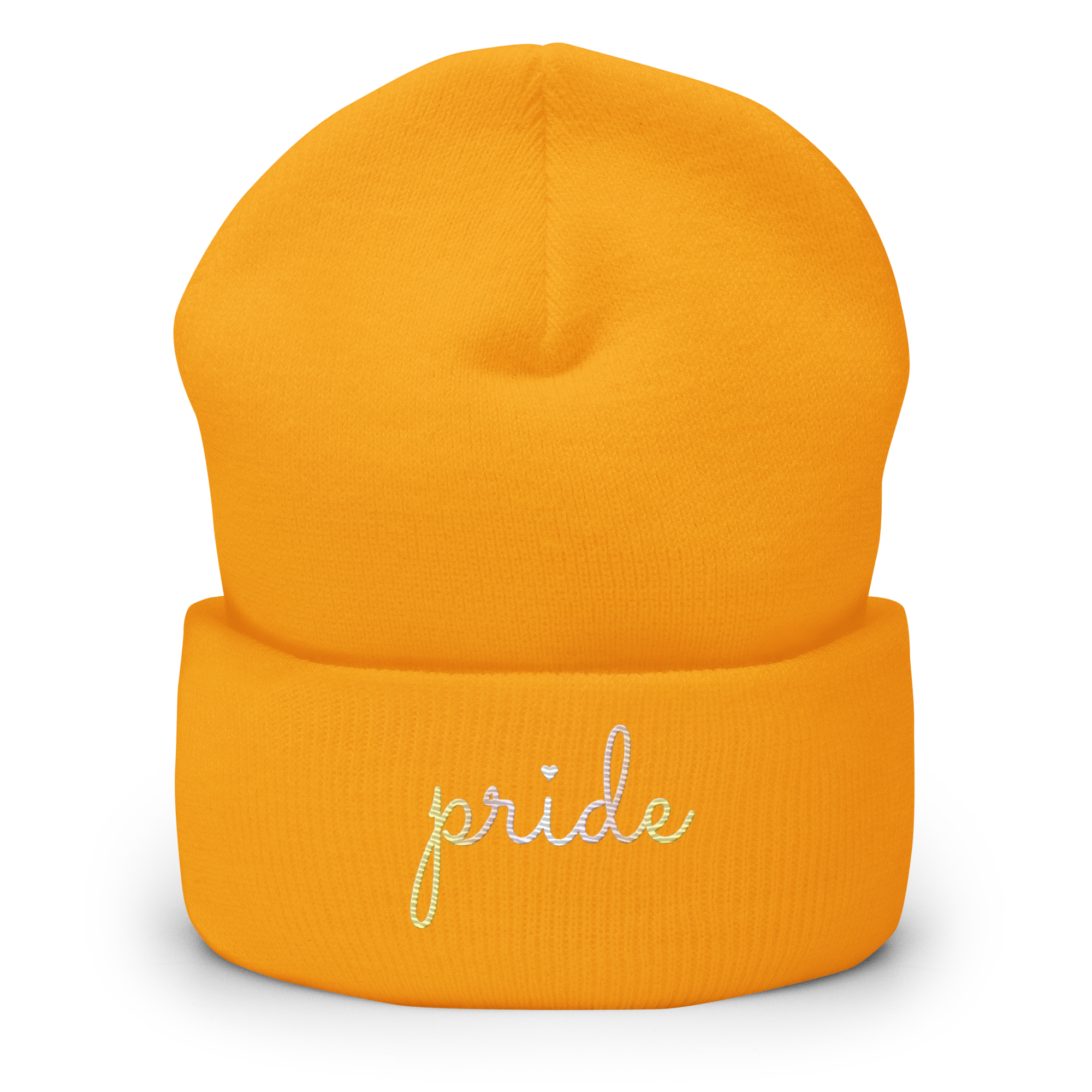 Pangender Pride Beanie: Cursive 'Pride' in Gradient Colors