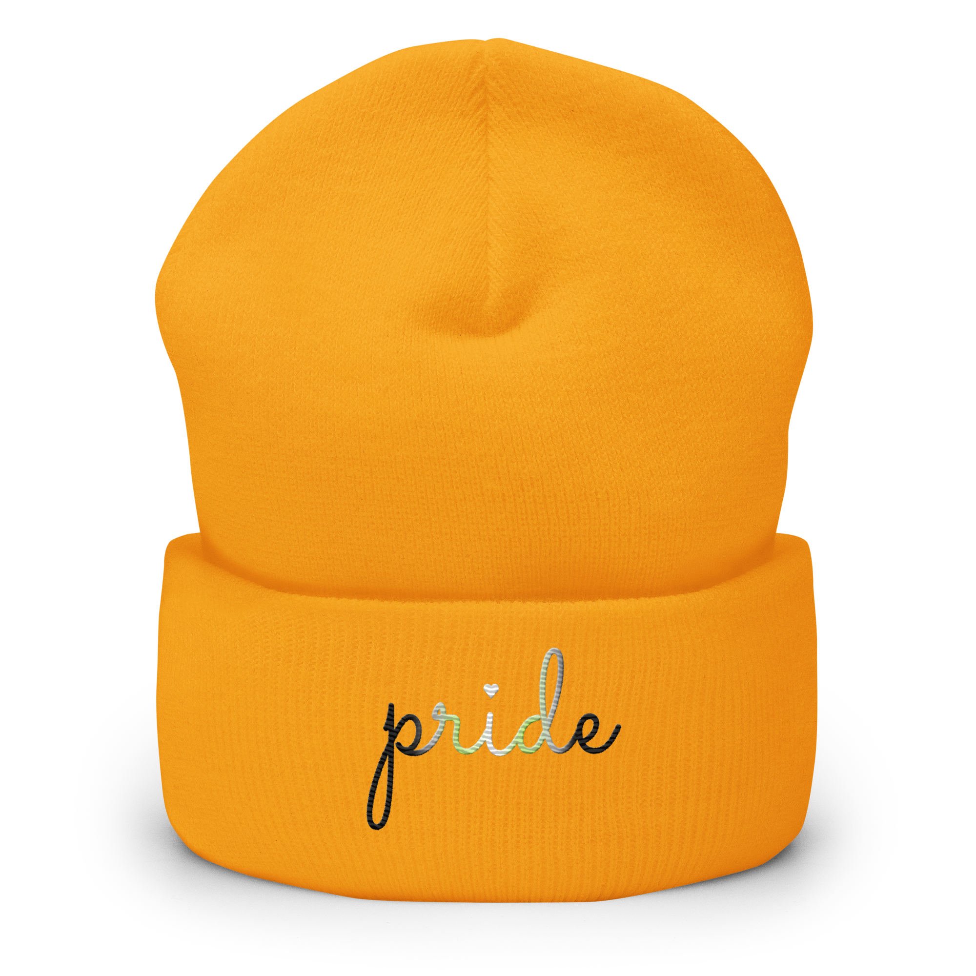 Agender Pride Beanie: Cursive 'Pride' in Gradient Colors