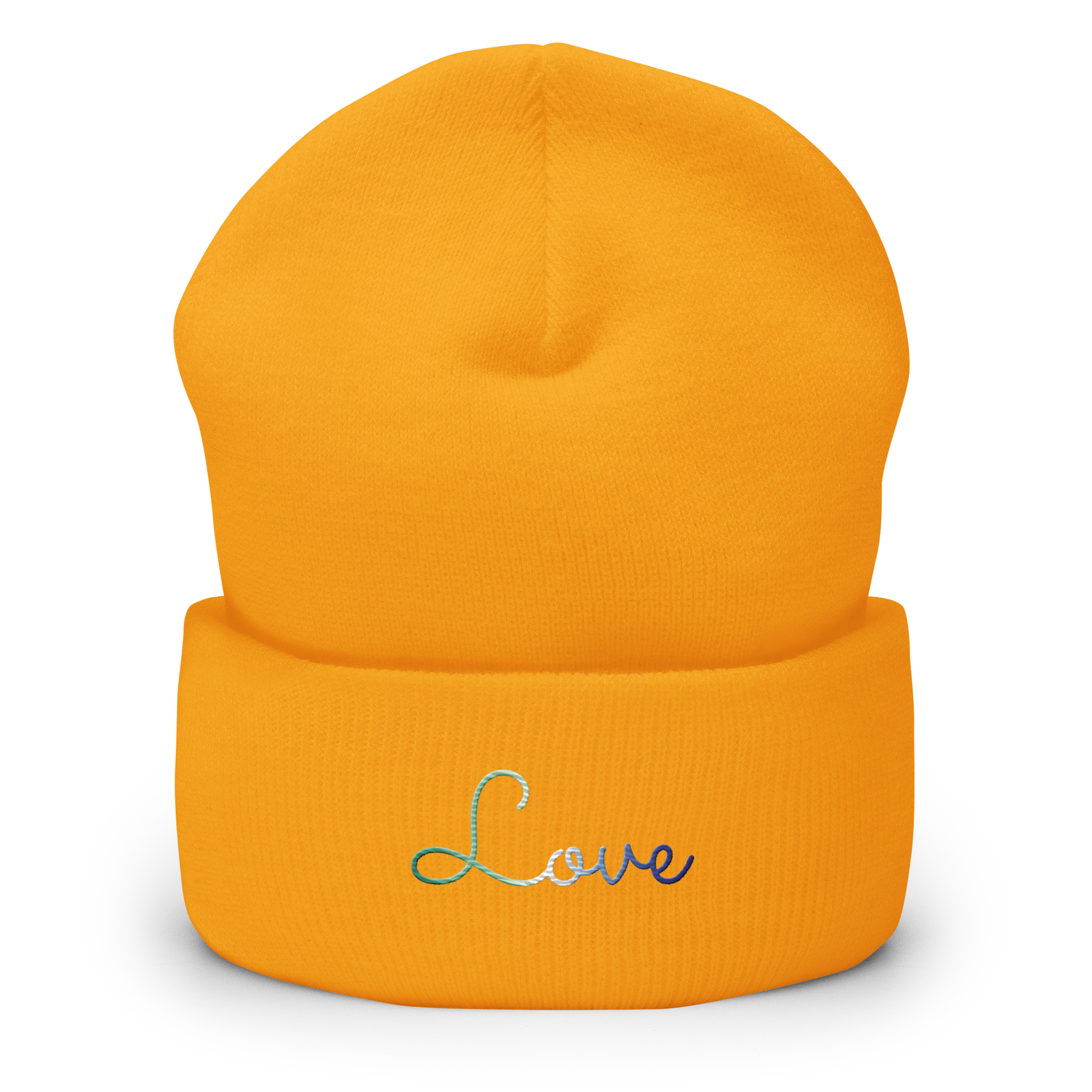 Gay Pride Love Script Beanie: Ellegantly Embroidered Pride Hat