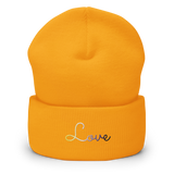 Nonbinary Love Script Beanie: Ellegantly Embroidered Pride Hat