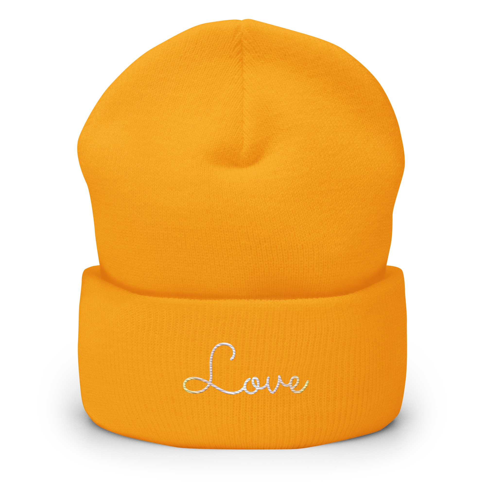 Pangender Love Script Beanie: Ellegantly Embroidered Pride Hat