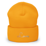 Bigender Love Script Beanie: Ellegantly Embroidered Pride Hat